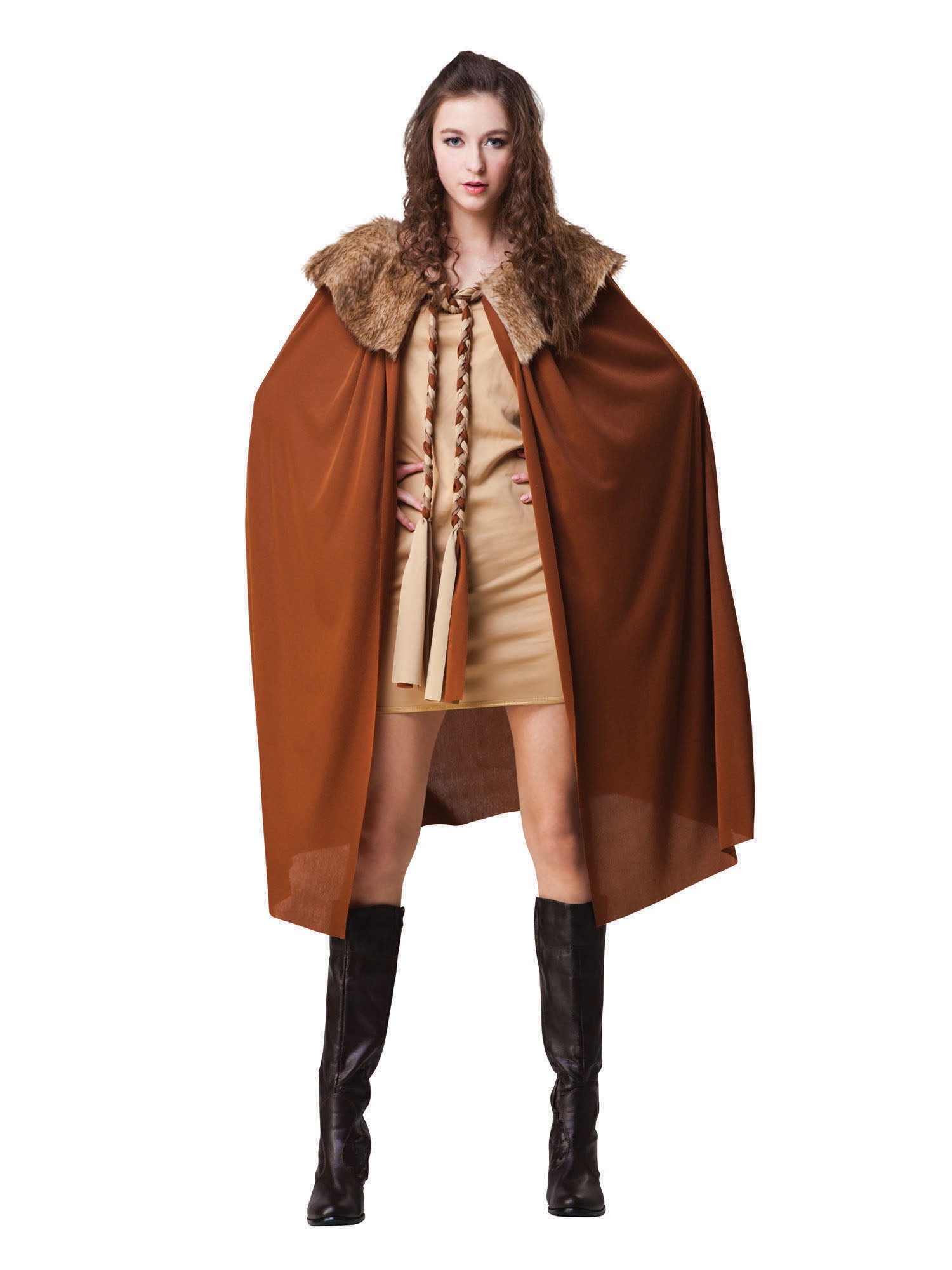 Cape Ladies Short Brown /Plush Collar