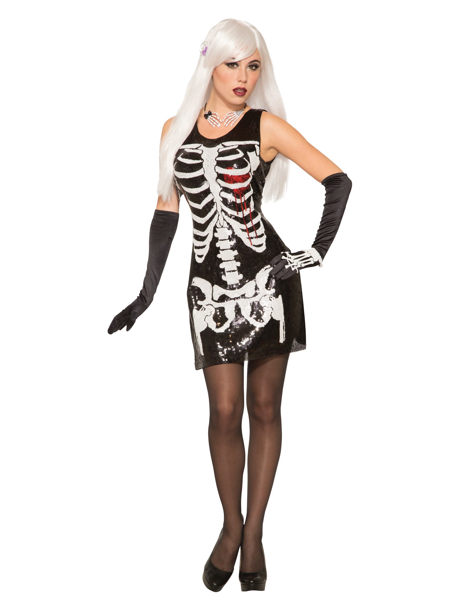 Skeleton Bleeding Heart Sqn Dress M/L