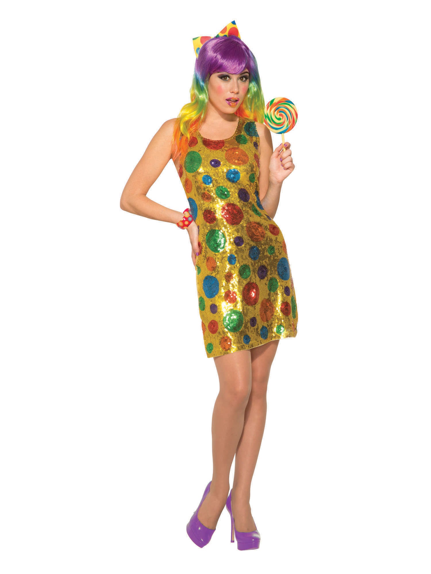 Clown Polka Dot Sequin Dress XS/S ***