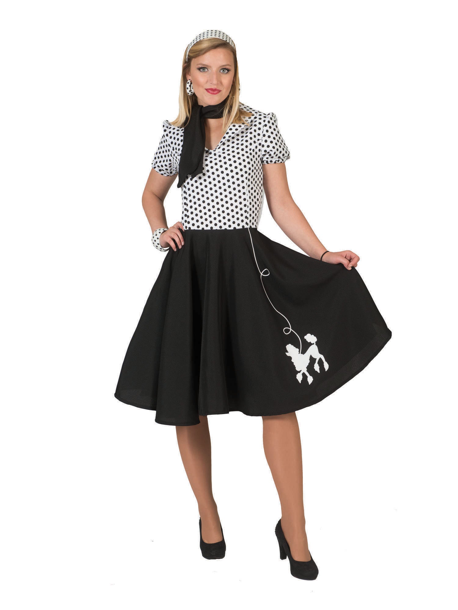 Poodle Dress Adult (40/42) (Whte/Blk) ***