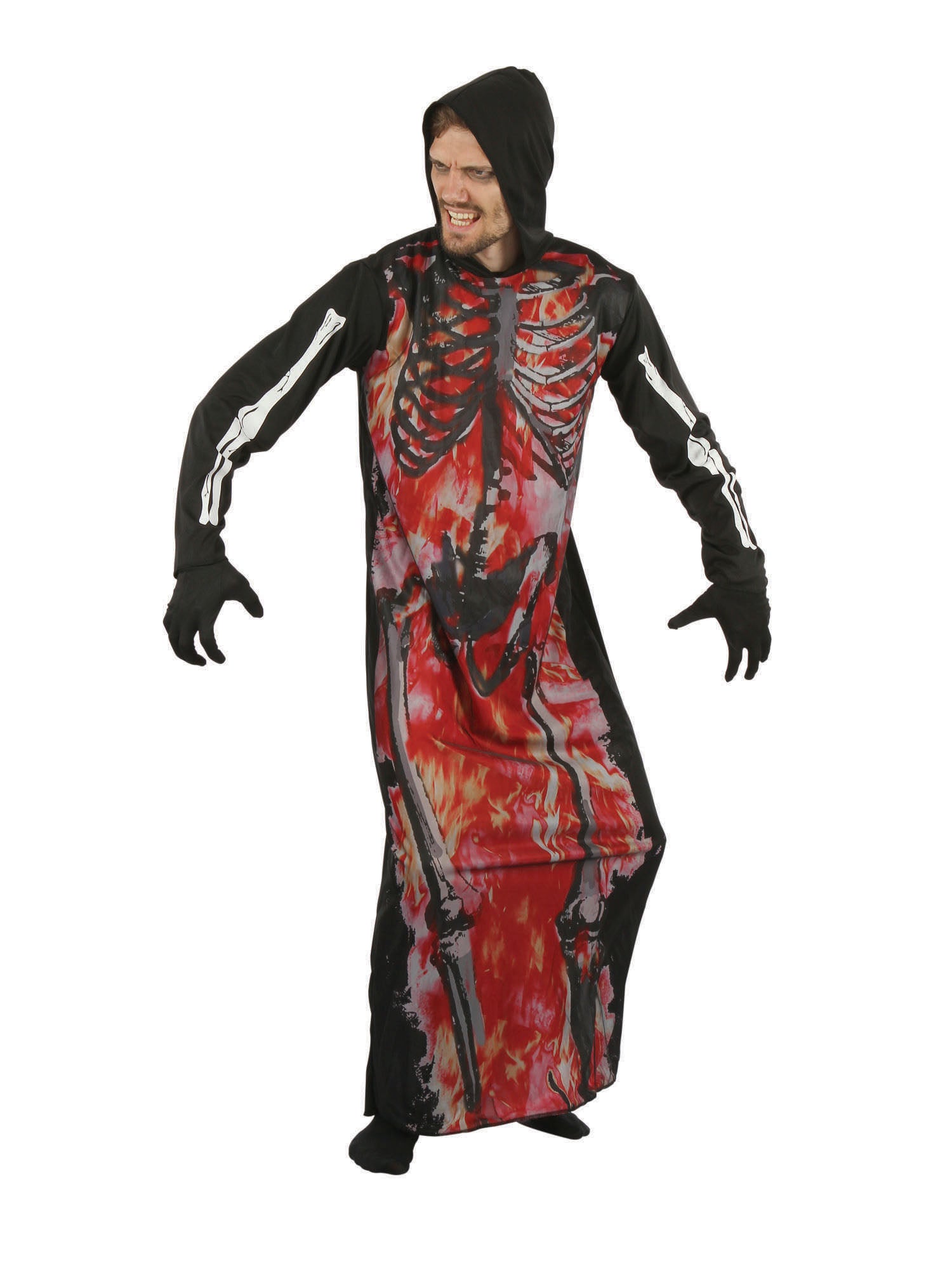 Hooded Skeleton On Fire Robe