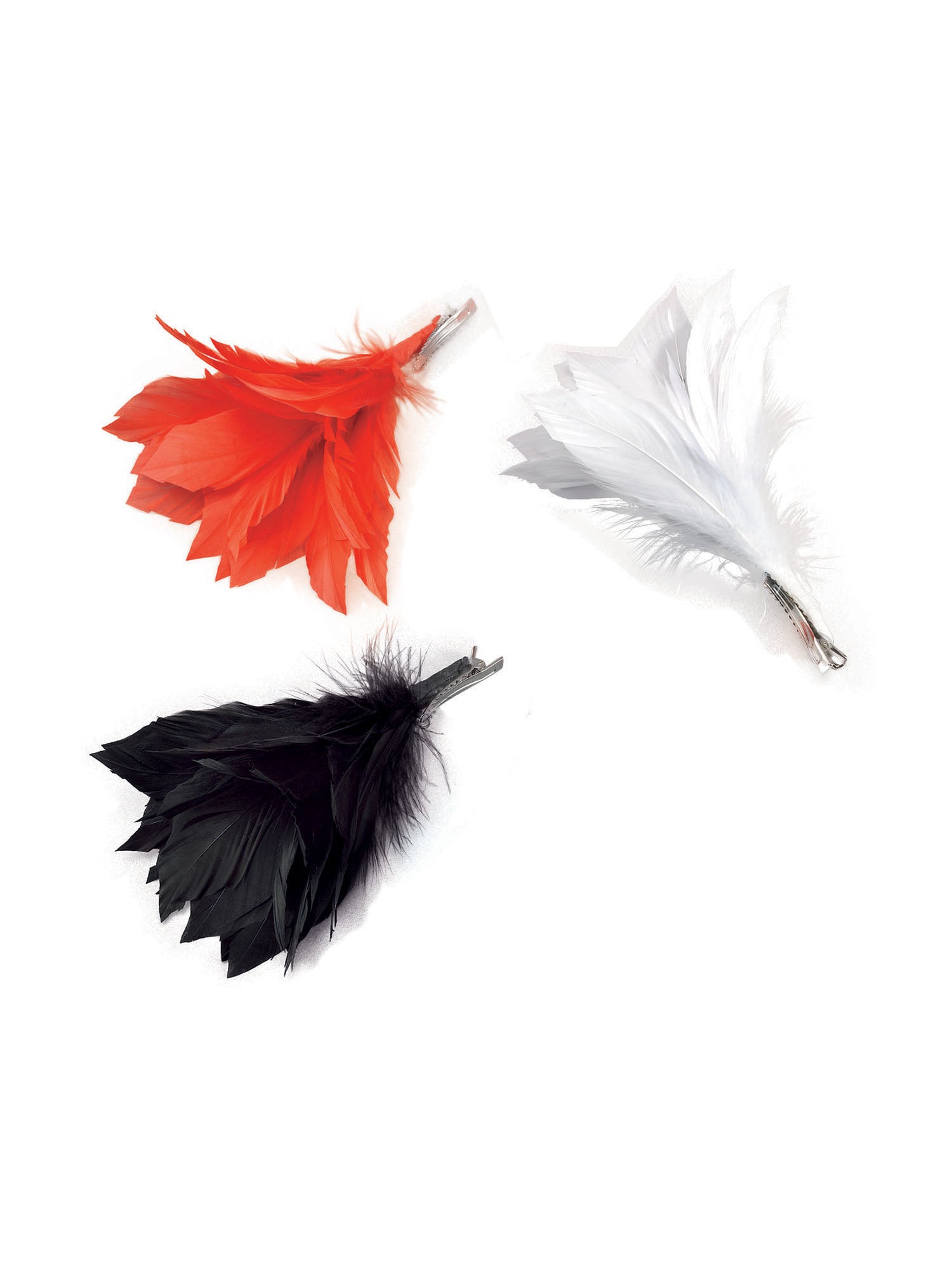 Black Feather Flower Clip