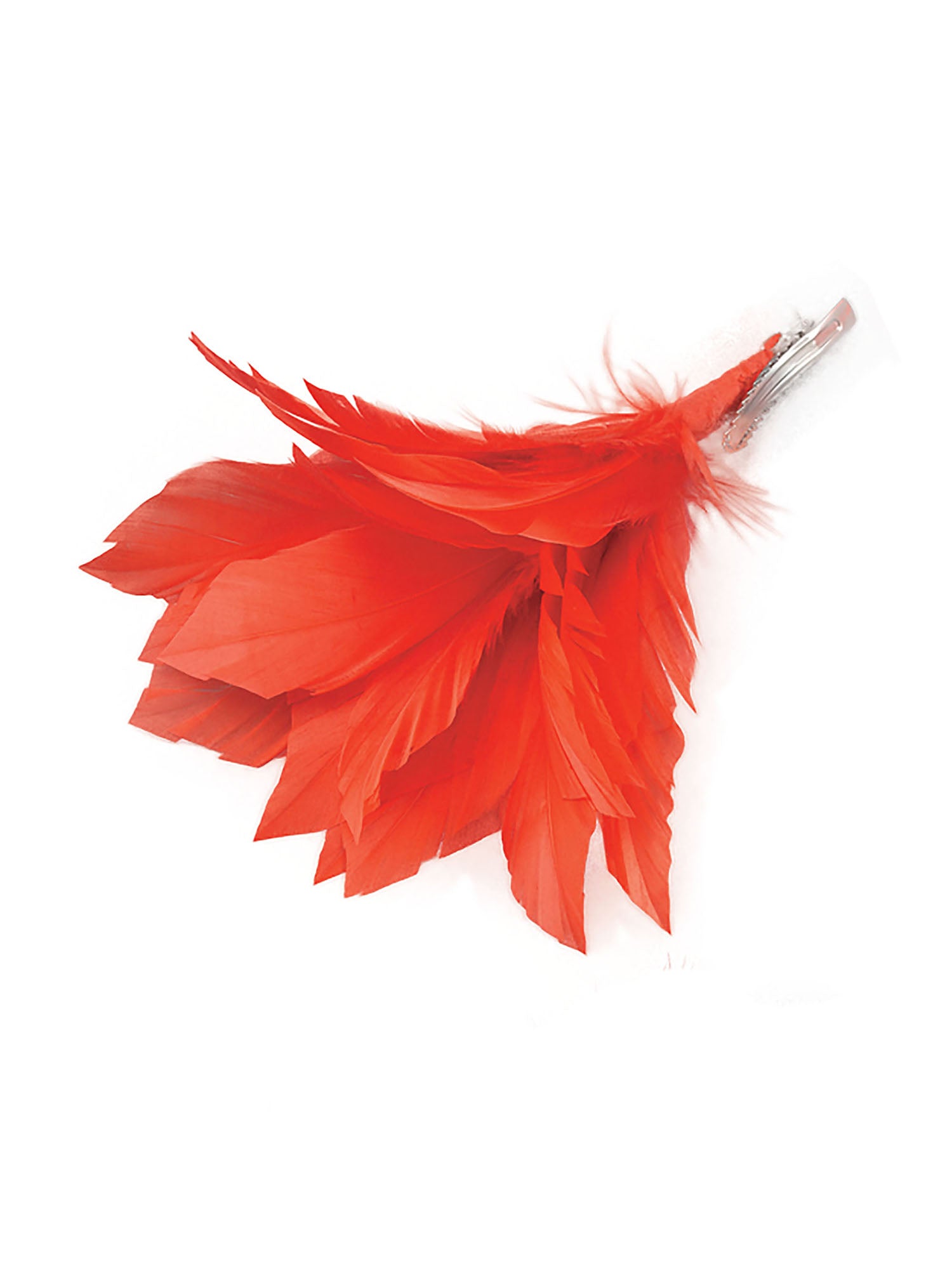 Red Feather Flower Clip