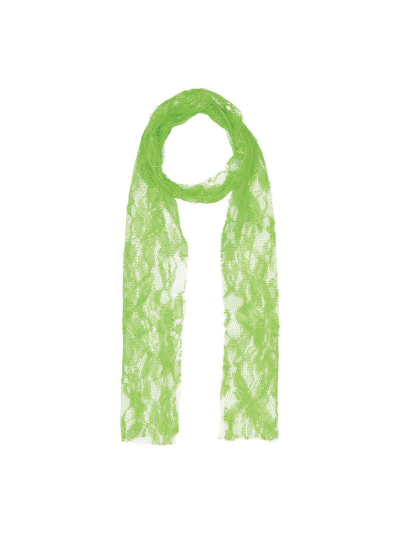 80's Neon Lace Scarf - Green