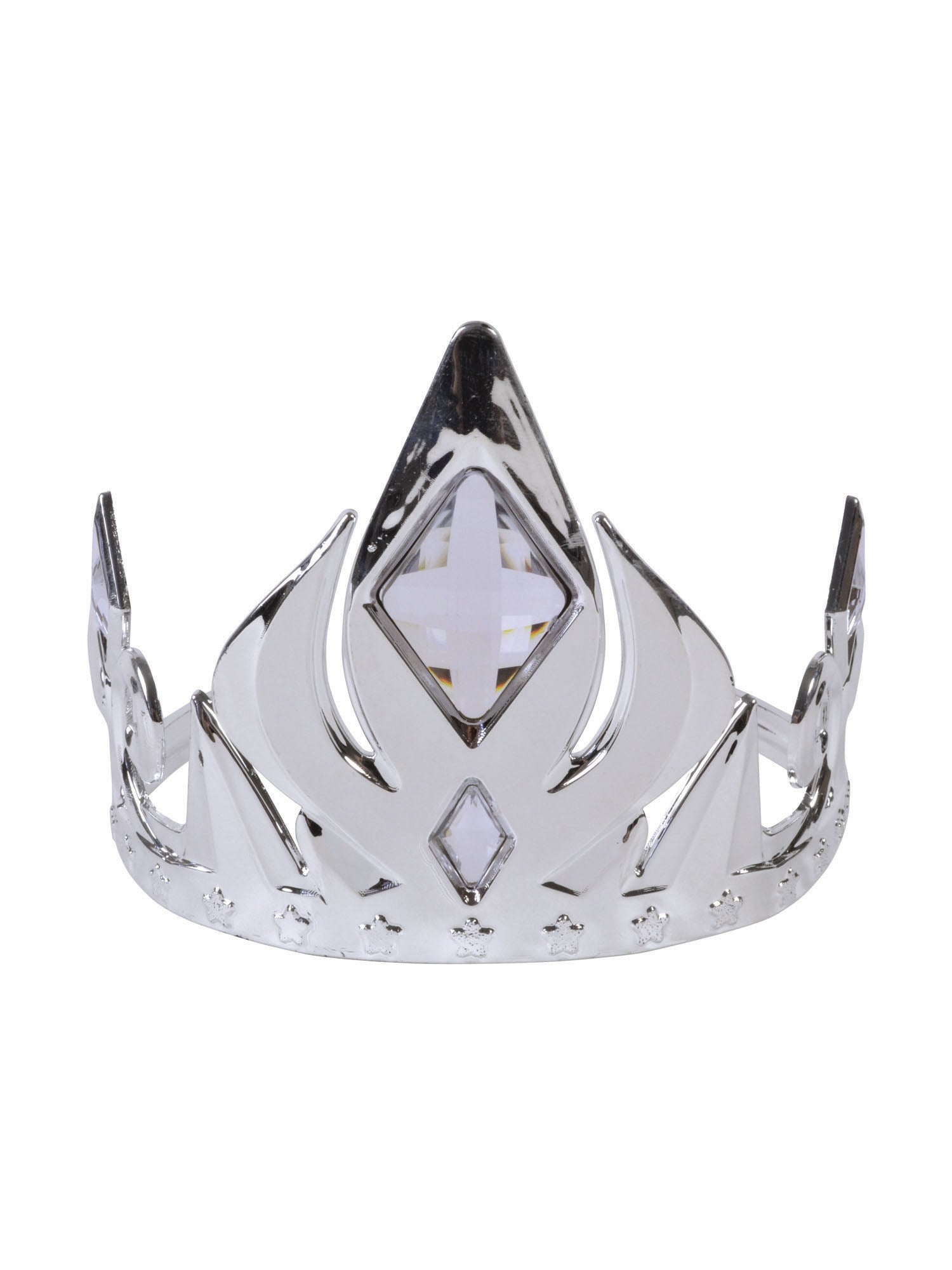 Silver Crown Tiara W/Clear Stones