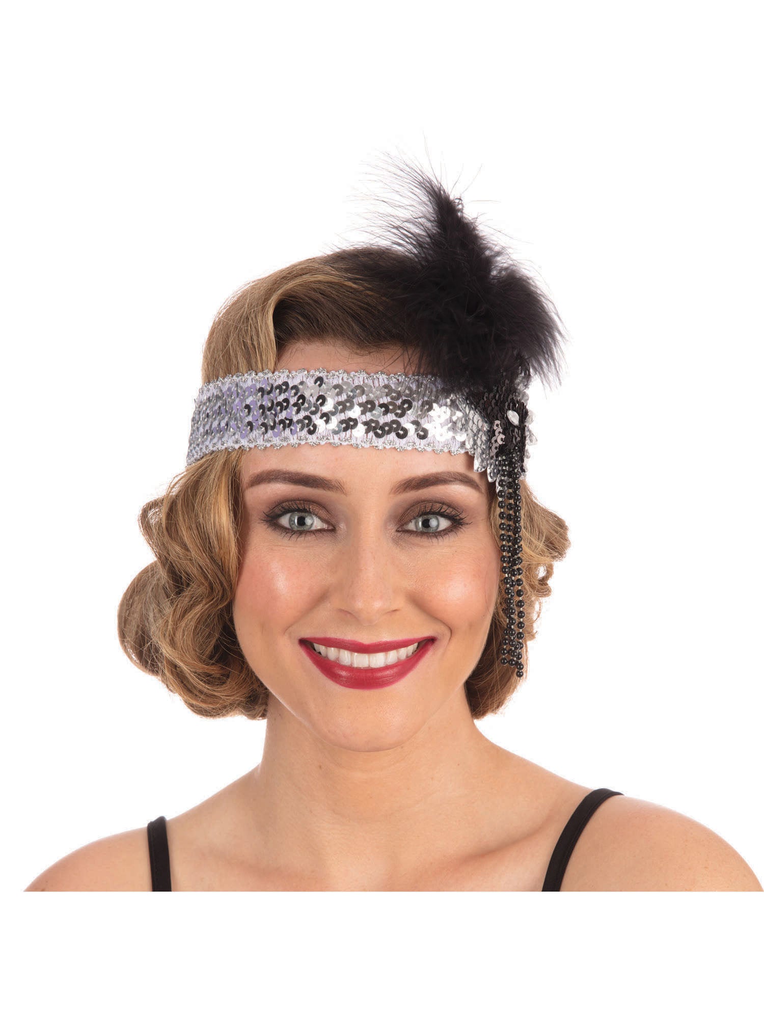 Flapper H/B Silver Sequin Band Deluxe