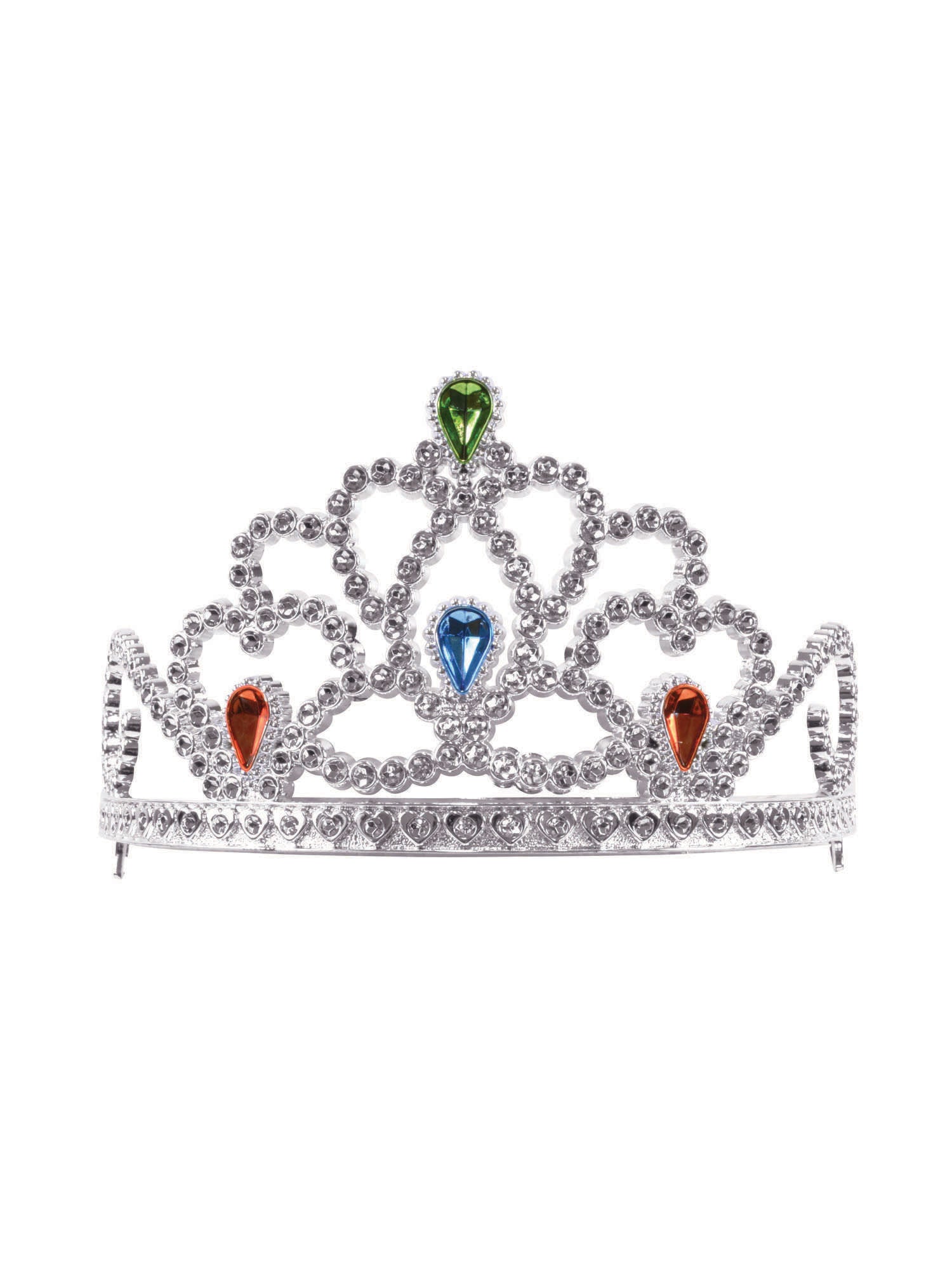 Silver Tiara With Jewels (Pack Of 12)