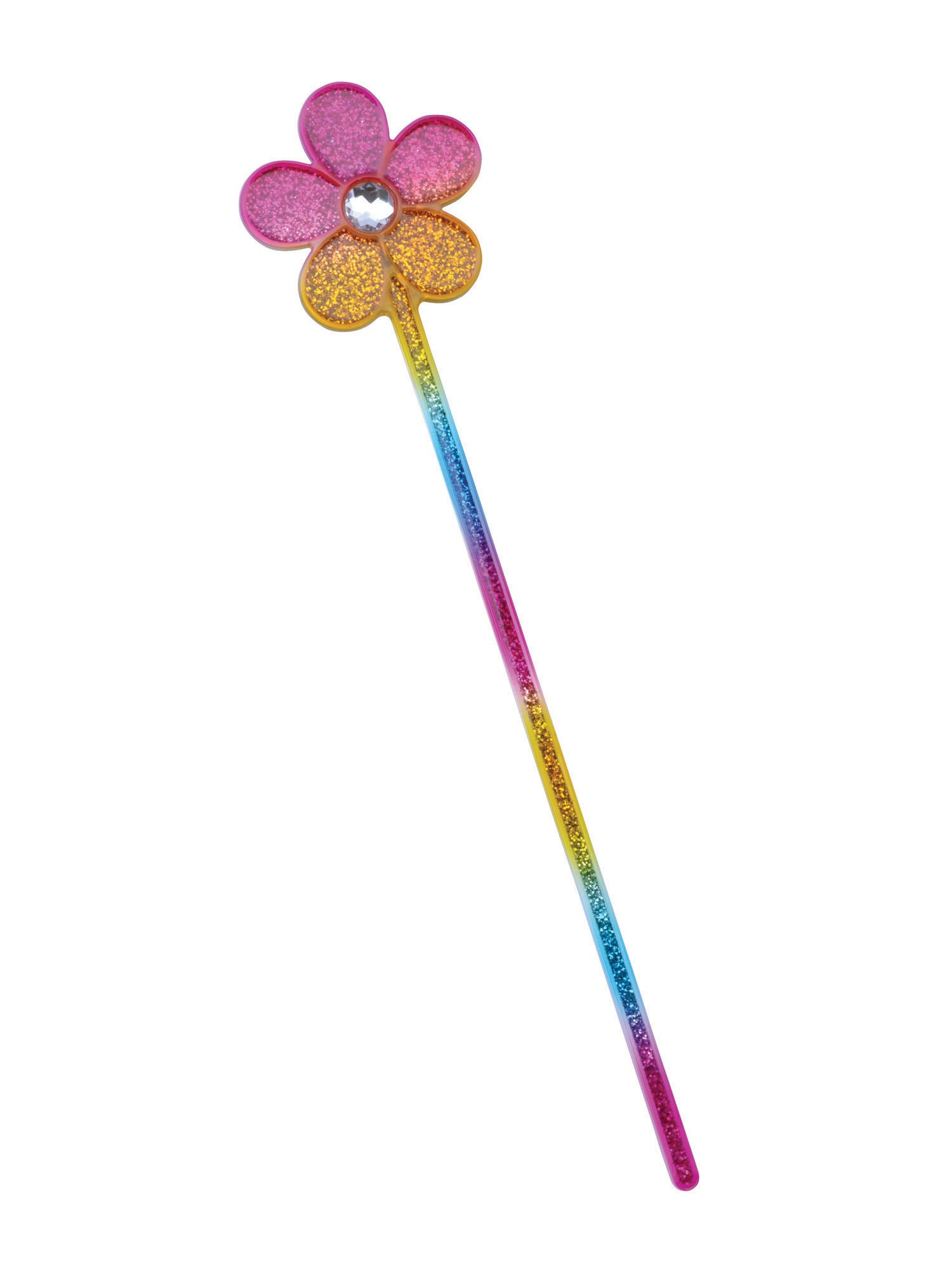 Glitter Rainbow Flower Wand
