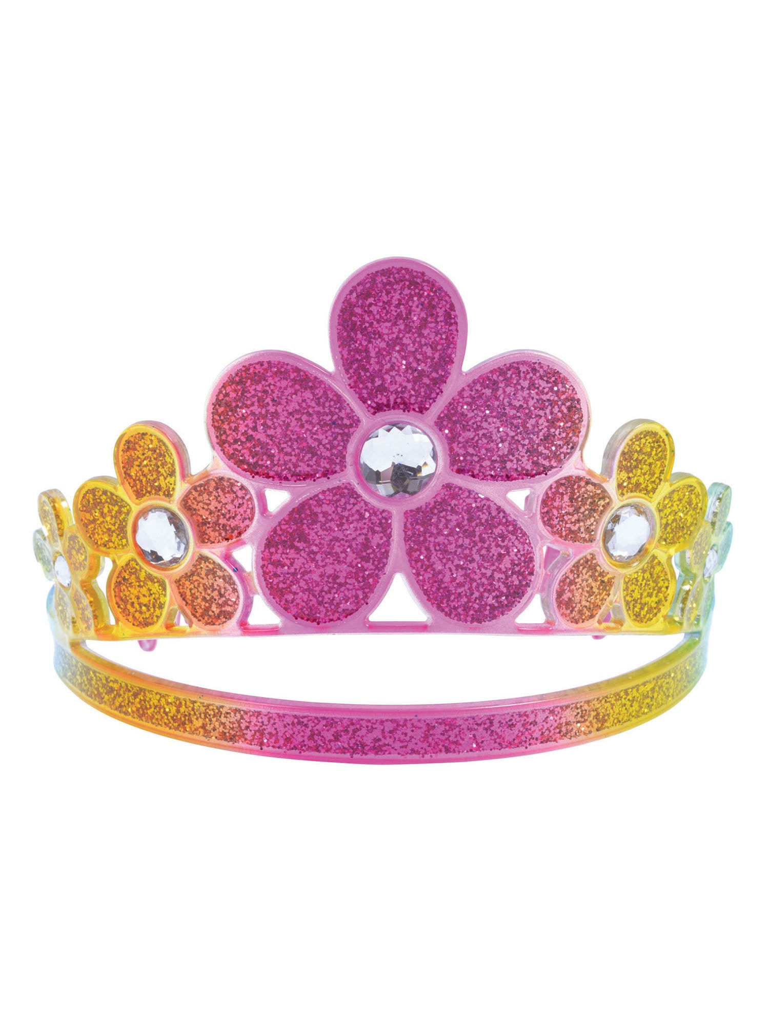Glitter Rainbow Flower Tiara