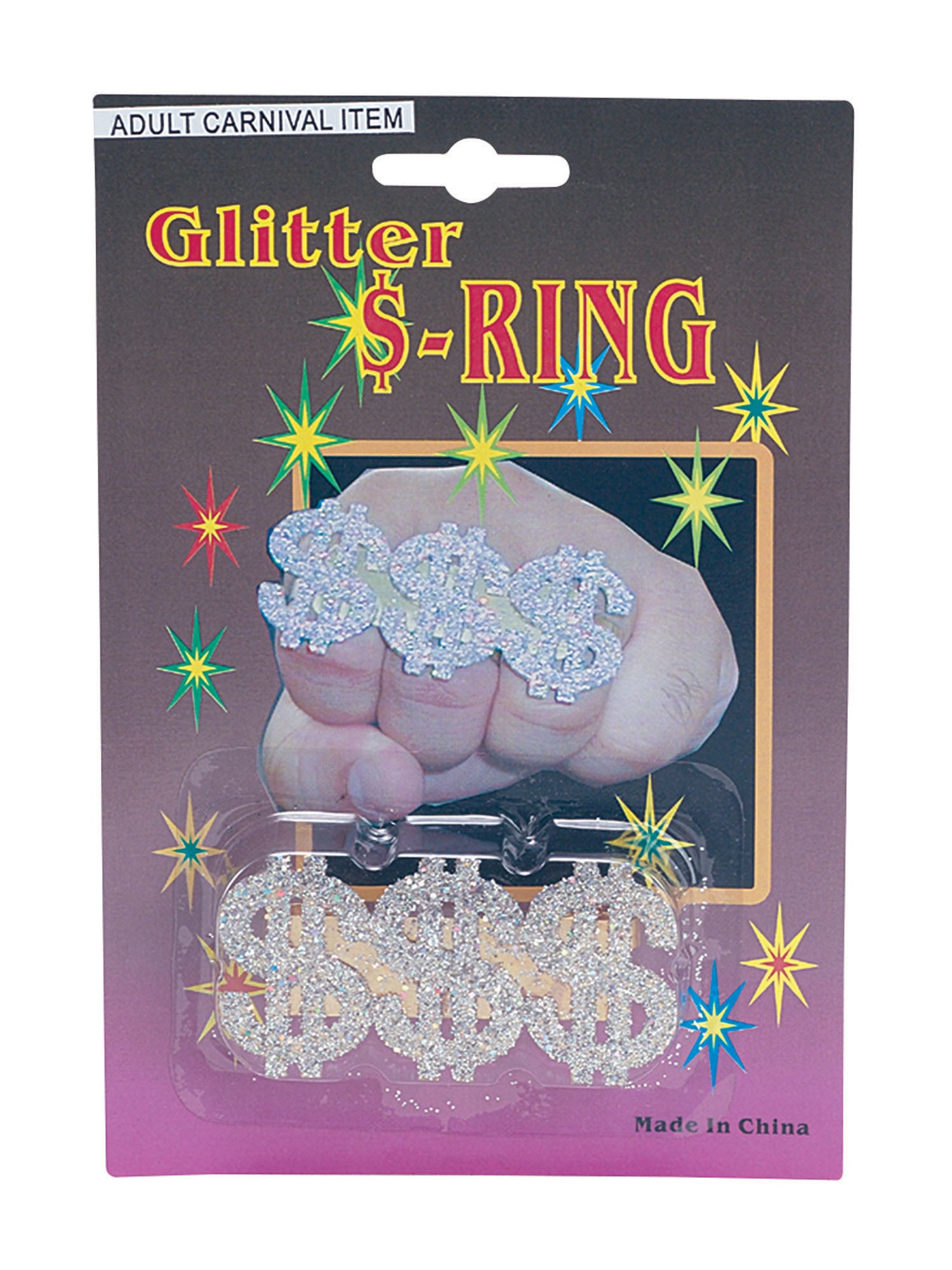 Dollar Glitter Ring. 3 $ signs