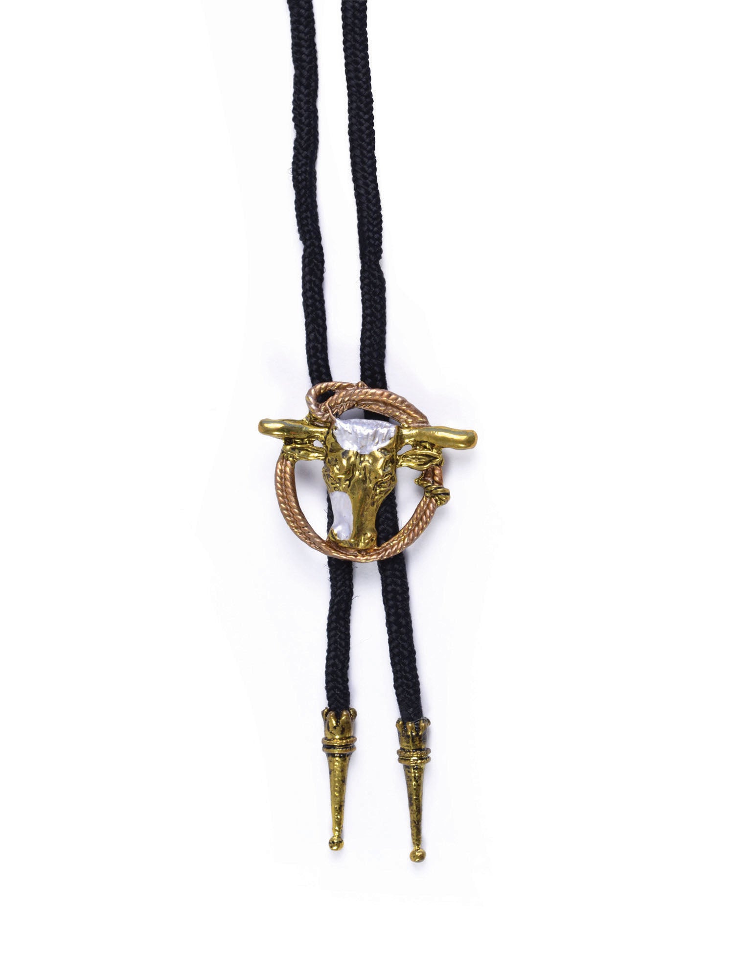 Cowboy Bootlace Tie - Steer & Rope