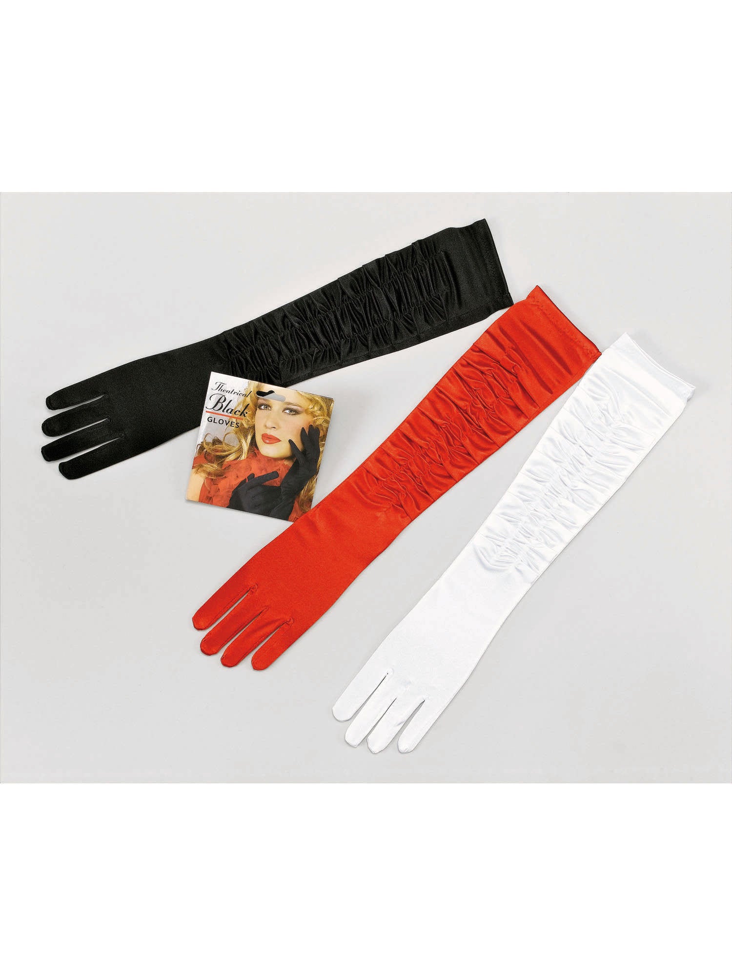 Black Satin Theatrical Gloves