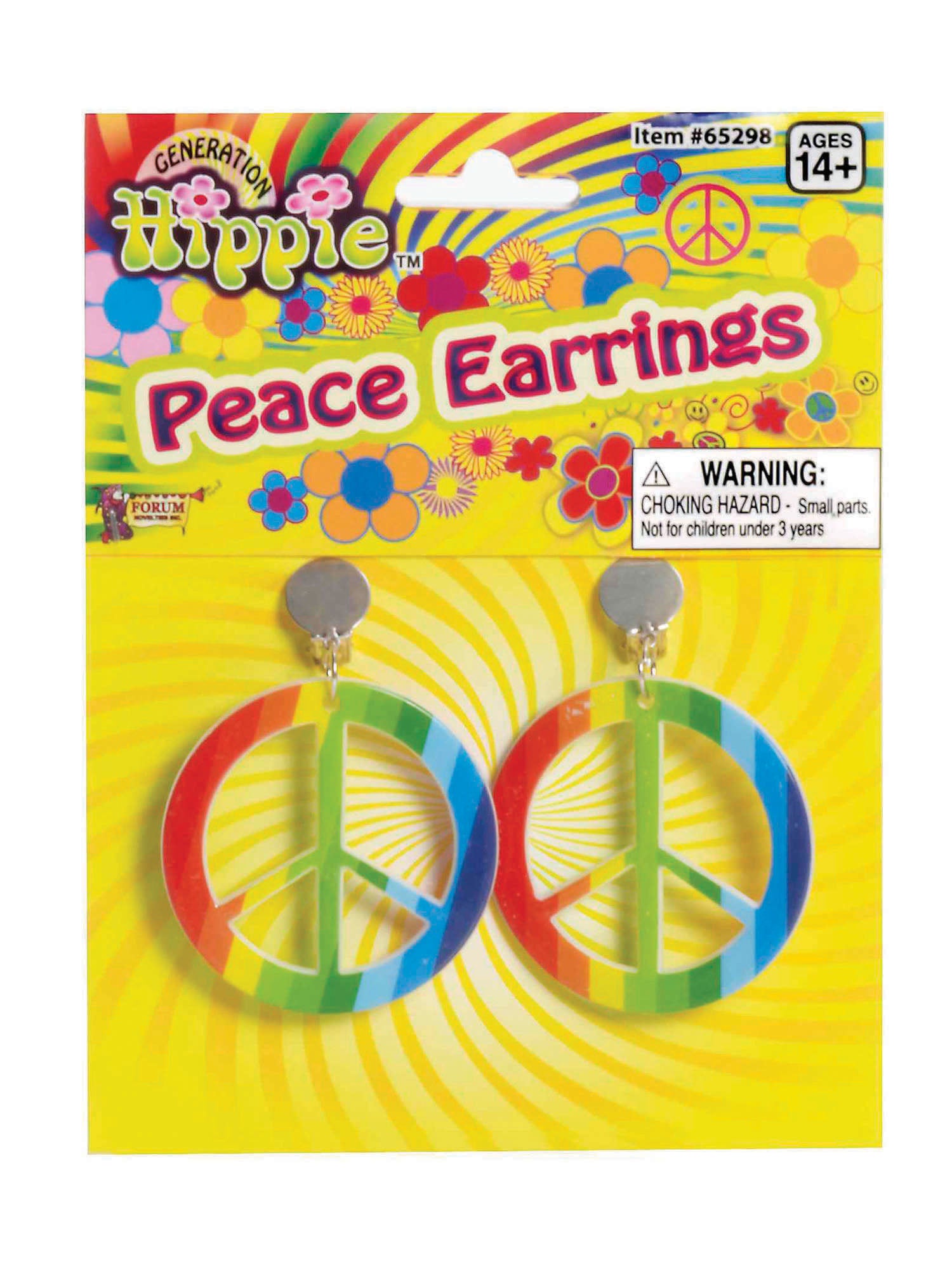 Rainbow Hippy Peace Earrings