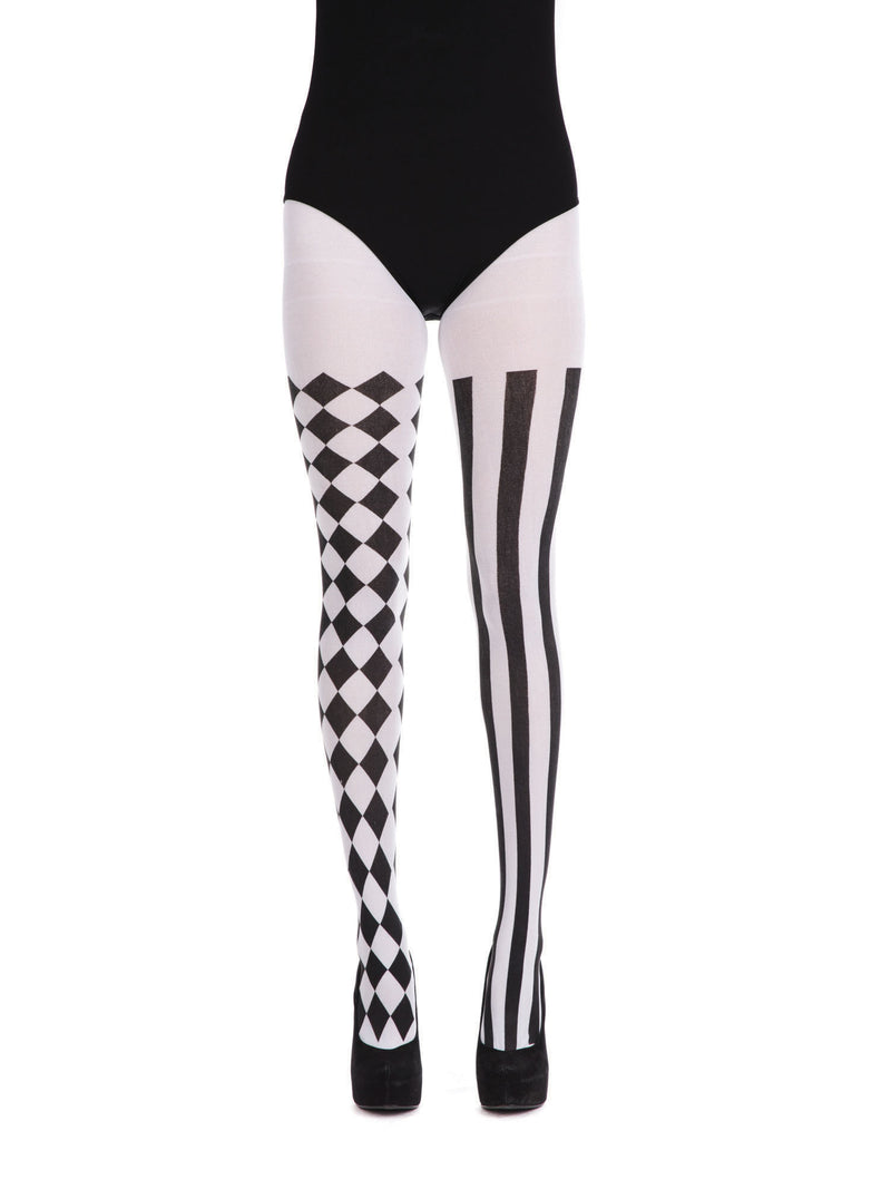 Harlequin Tights - Black/White