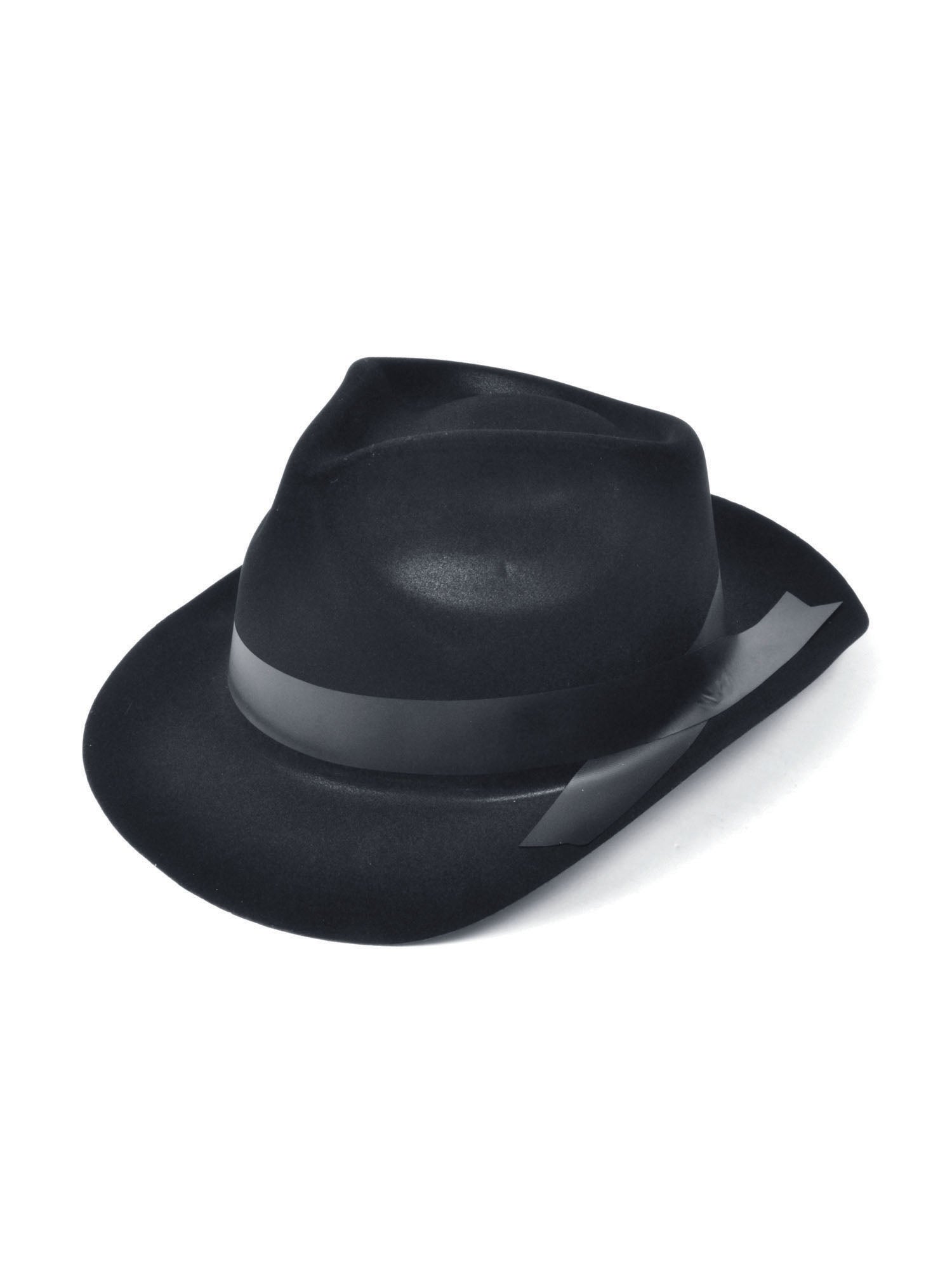 Gangster Hat. Black Flock