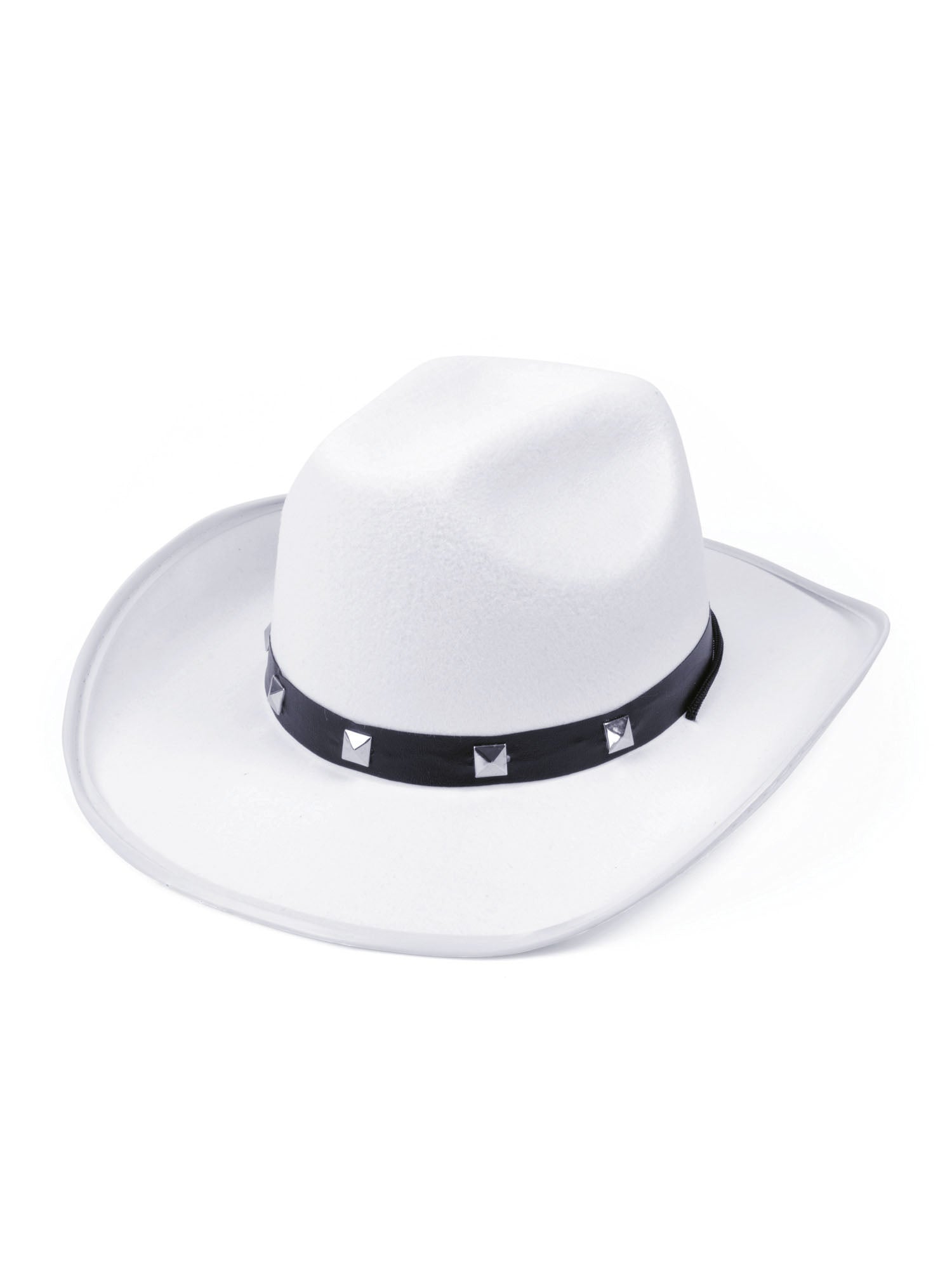 Cowboy Studded Hat - White Felt