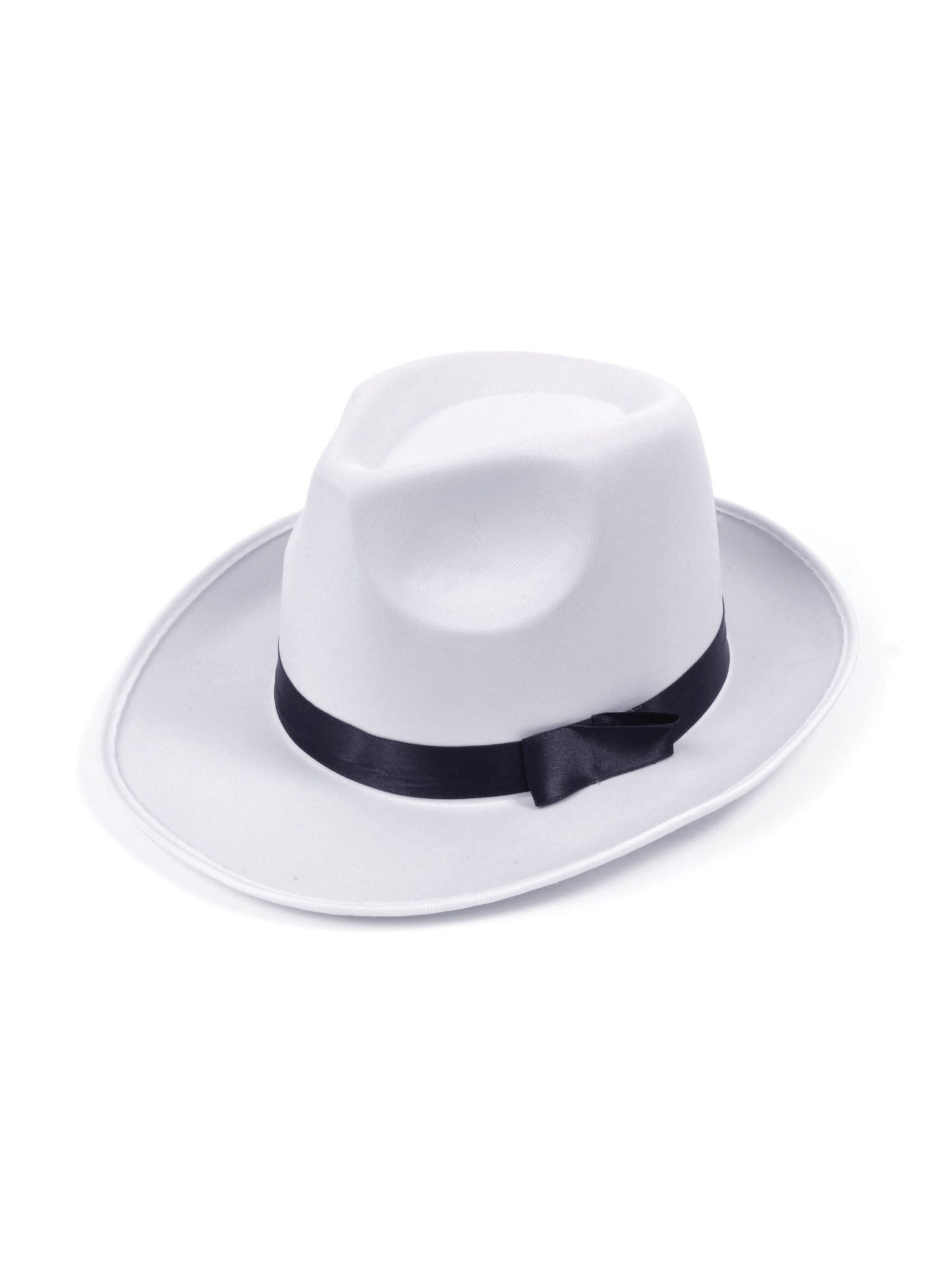 Gangster Hat. Satin, White