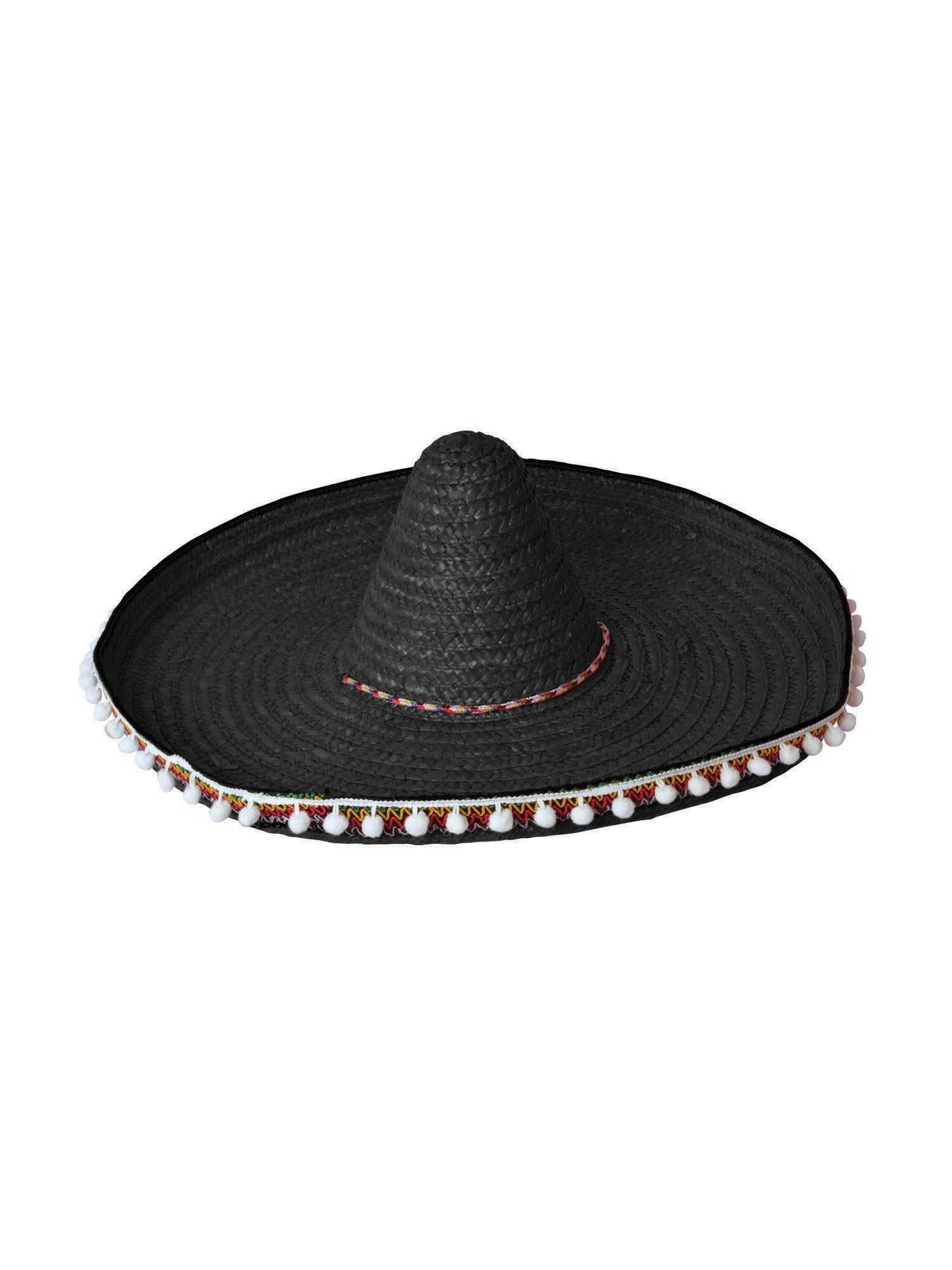Straw Sombrero 60Cm Black