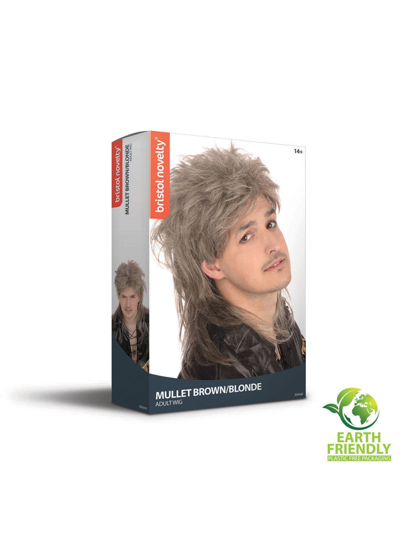Mullet Wig Deluxe.Brown/Blonde