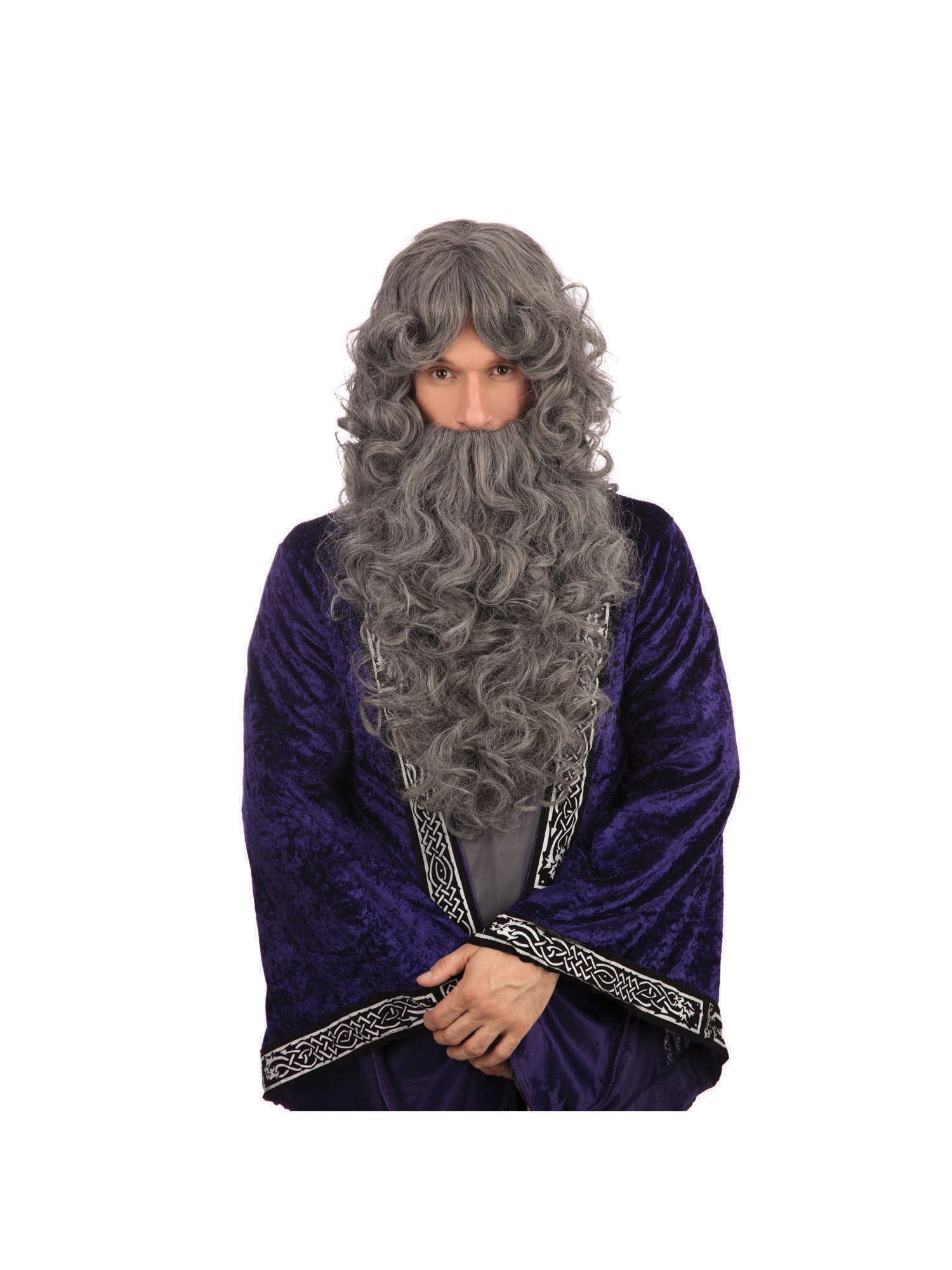 Grey Wizard Wig And Beard Set