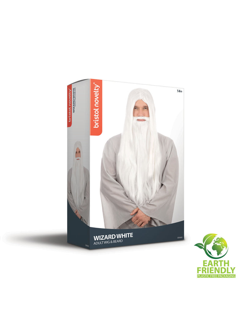 Wizard Wig And Beard Long White