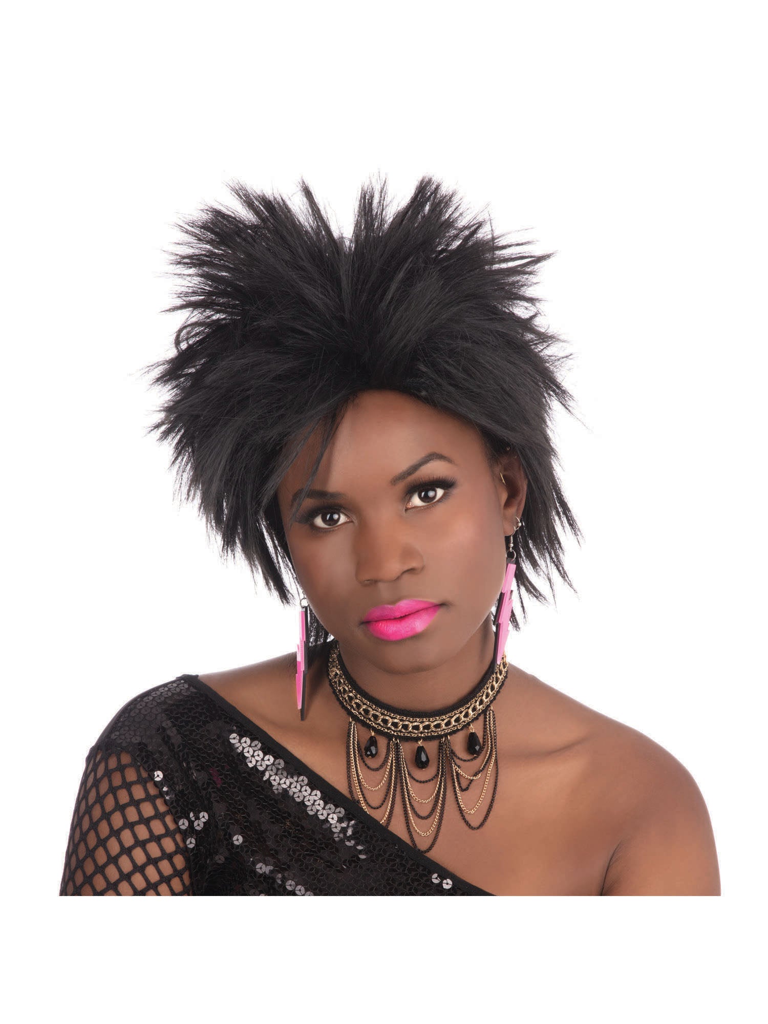 80'S Rock Idol Wig. Black