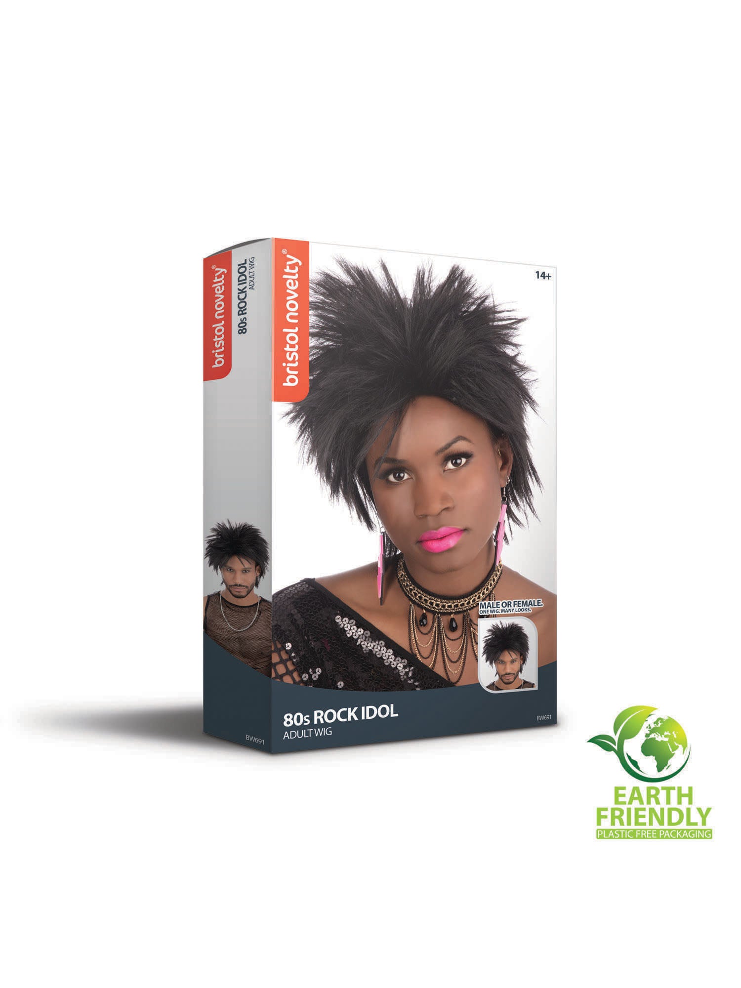 80'S Rock Idol Wig. Black