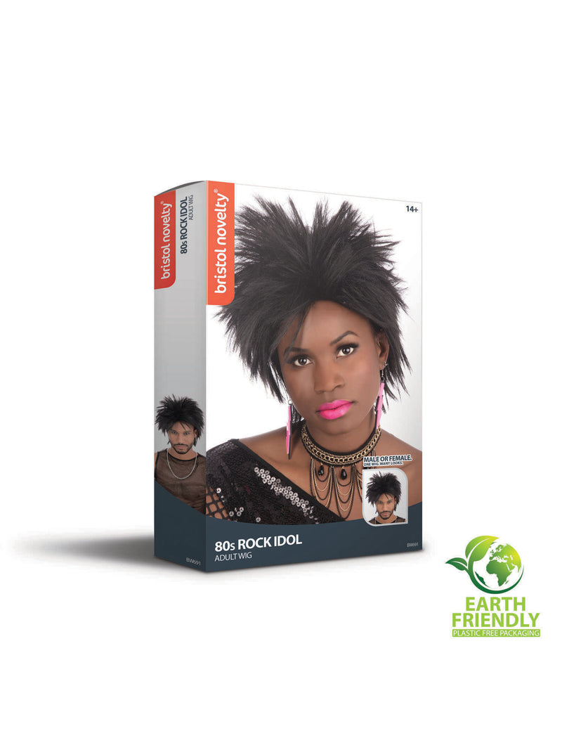 80'S Rock Idol Wig. Black