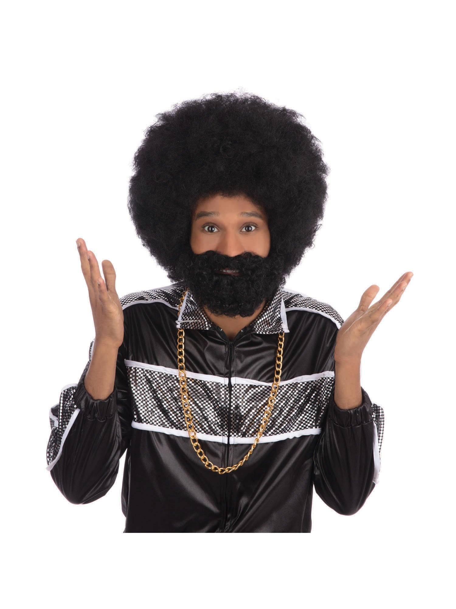 Afro Wig + Facial Hair (Boxed)