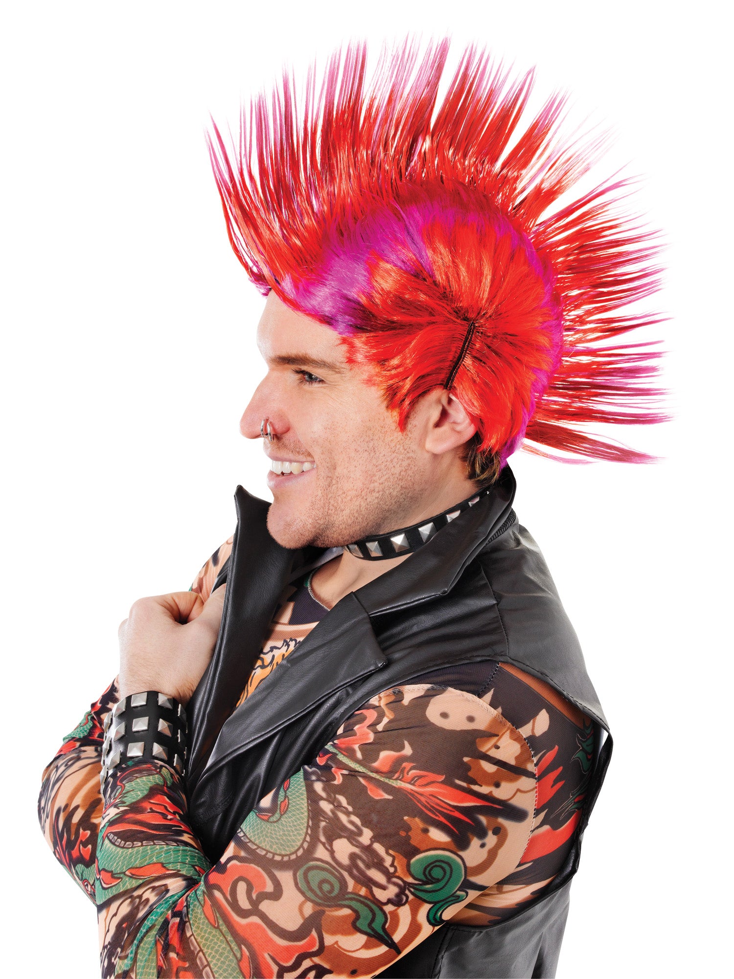 Mohican Wig Red/Purple End Bw
