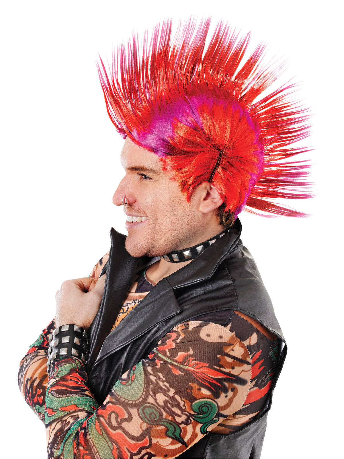Mohican Wig Red/Purple End Bw 1