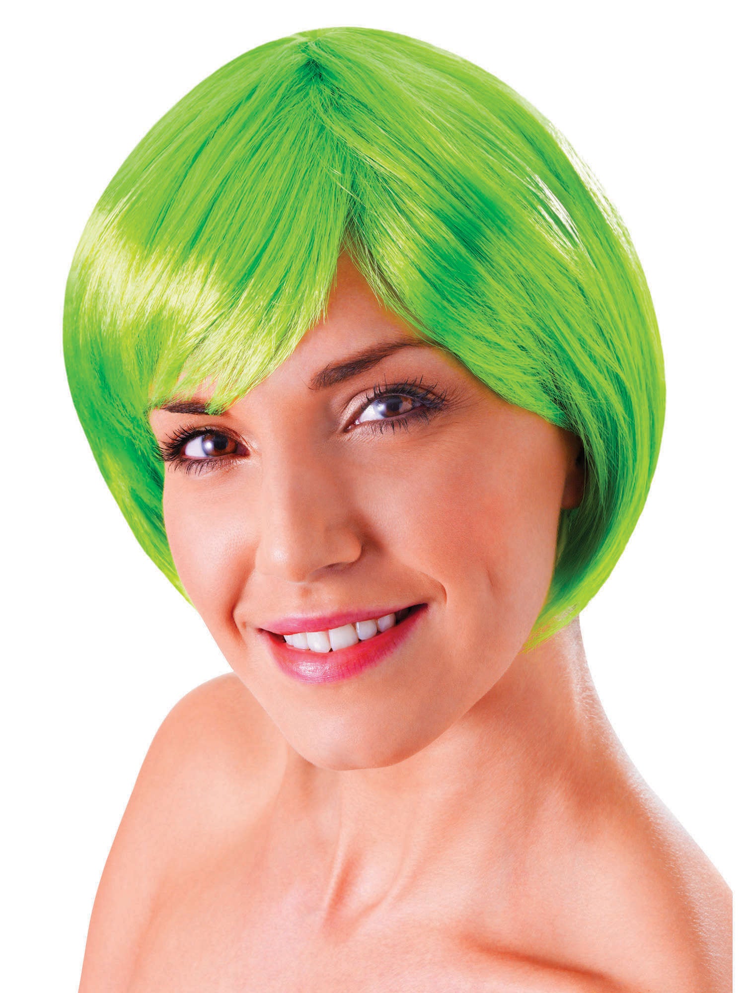 Flirty Flick Wig. Neon Green