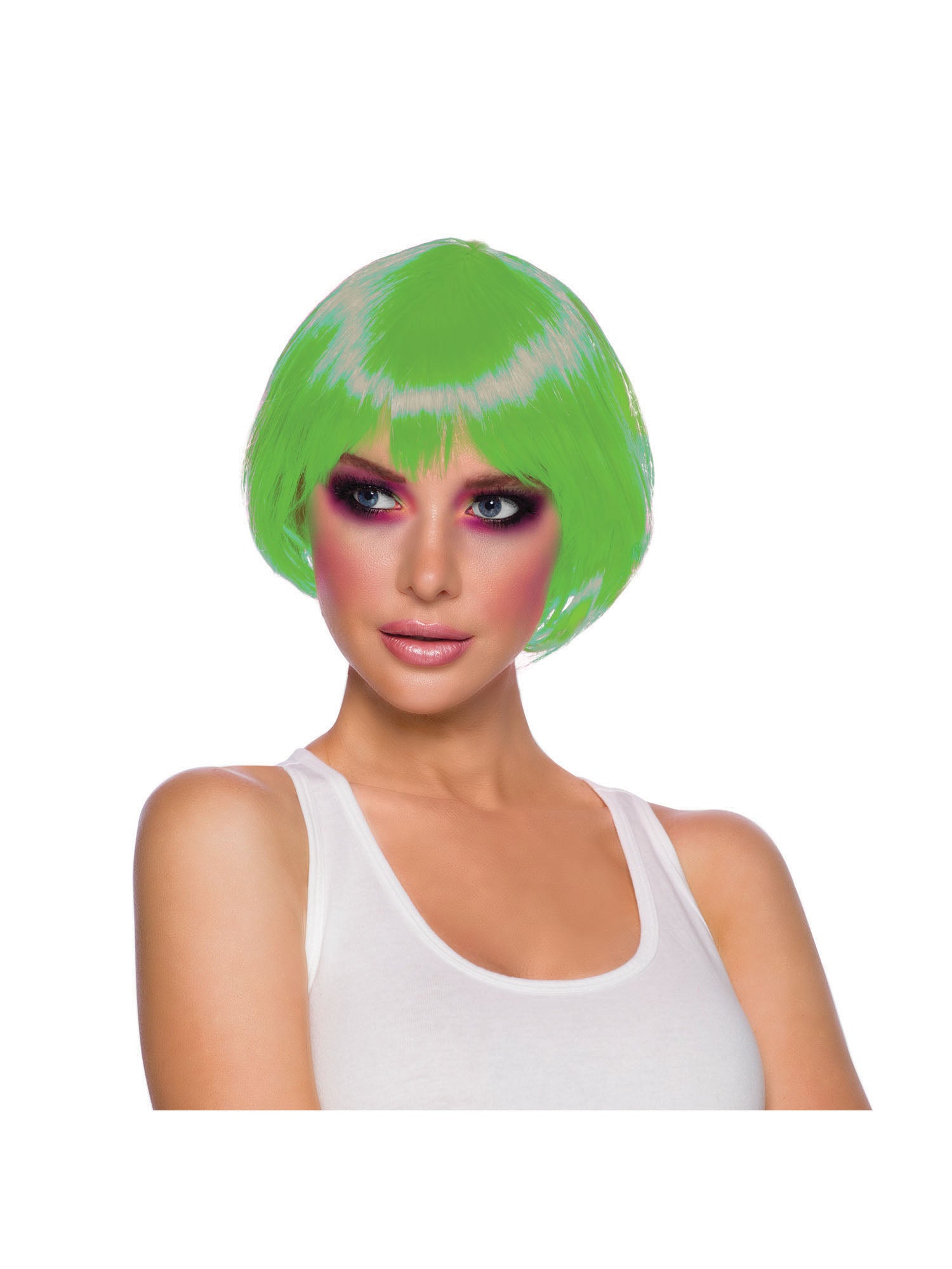 Flirty Flick Wig. Neon Green