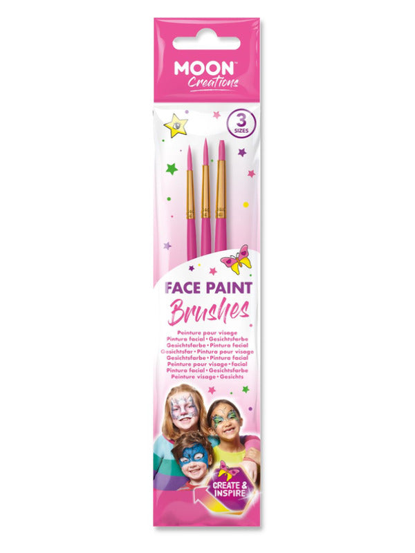 Moon Creations Face Paint Brushes, Pink - 2