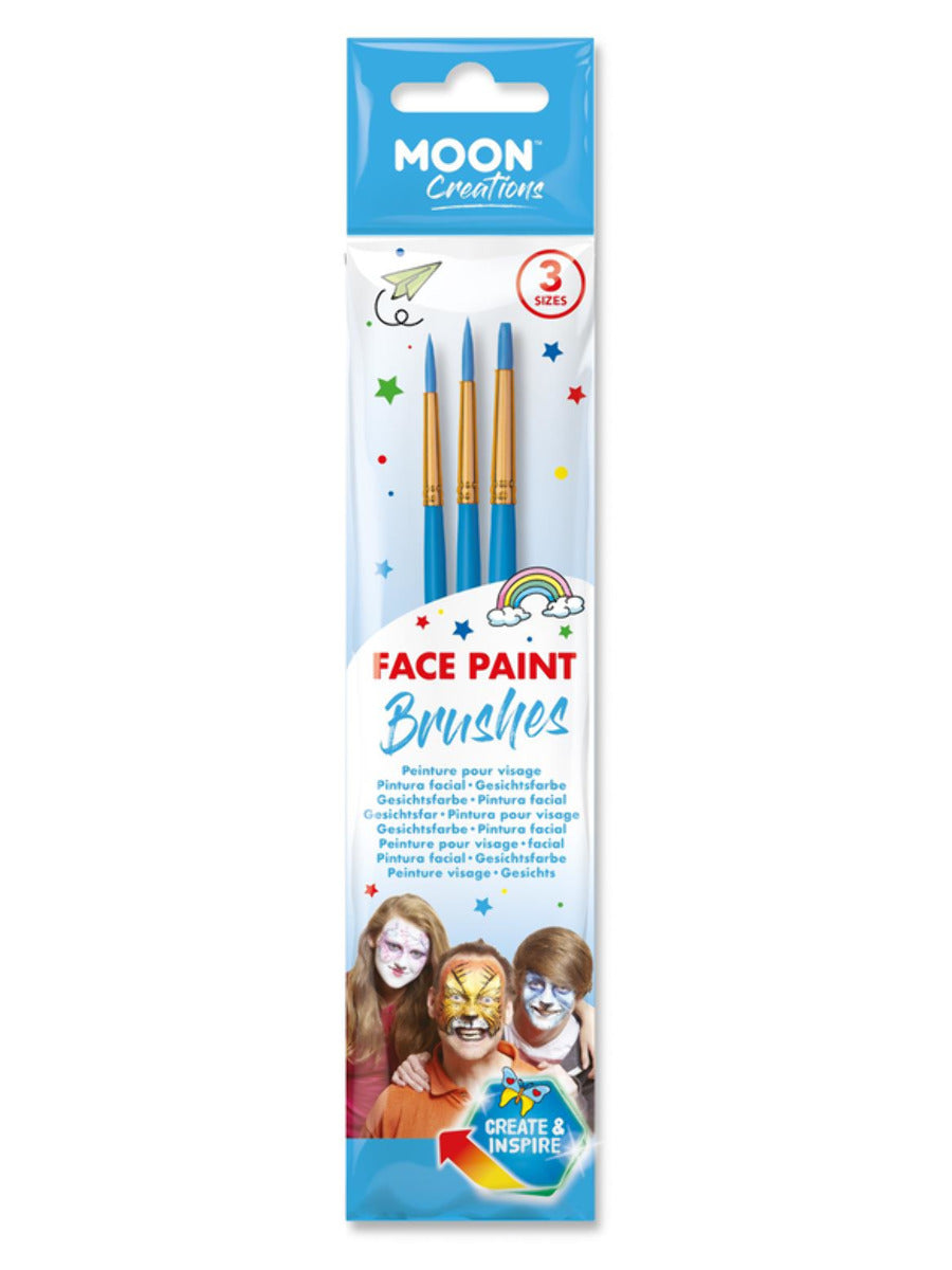 Moon Creations Face Paint Brushes, Blue - 1
