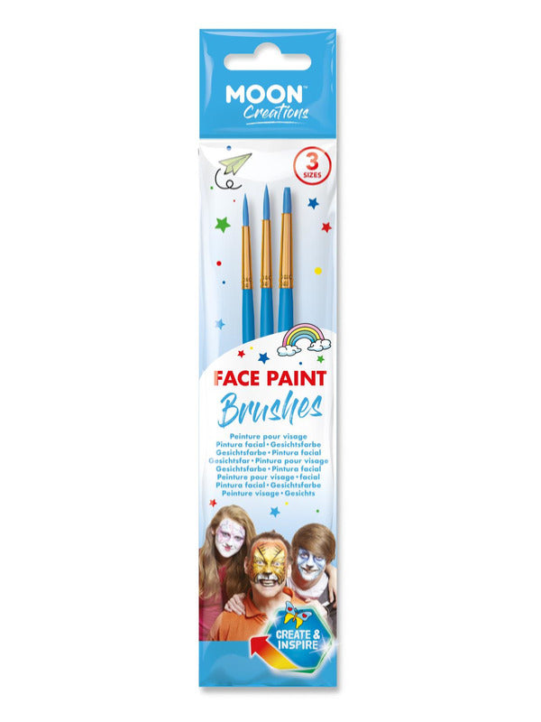 Moon Creations Face Paint Brushes, Blue - 2