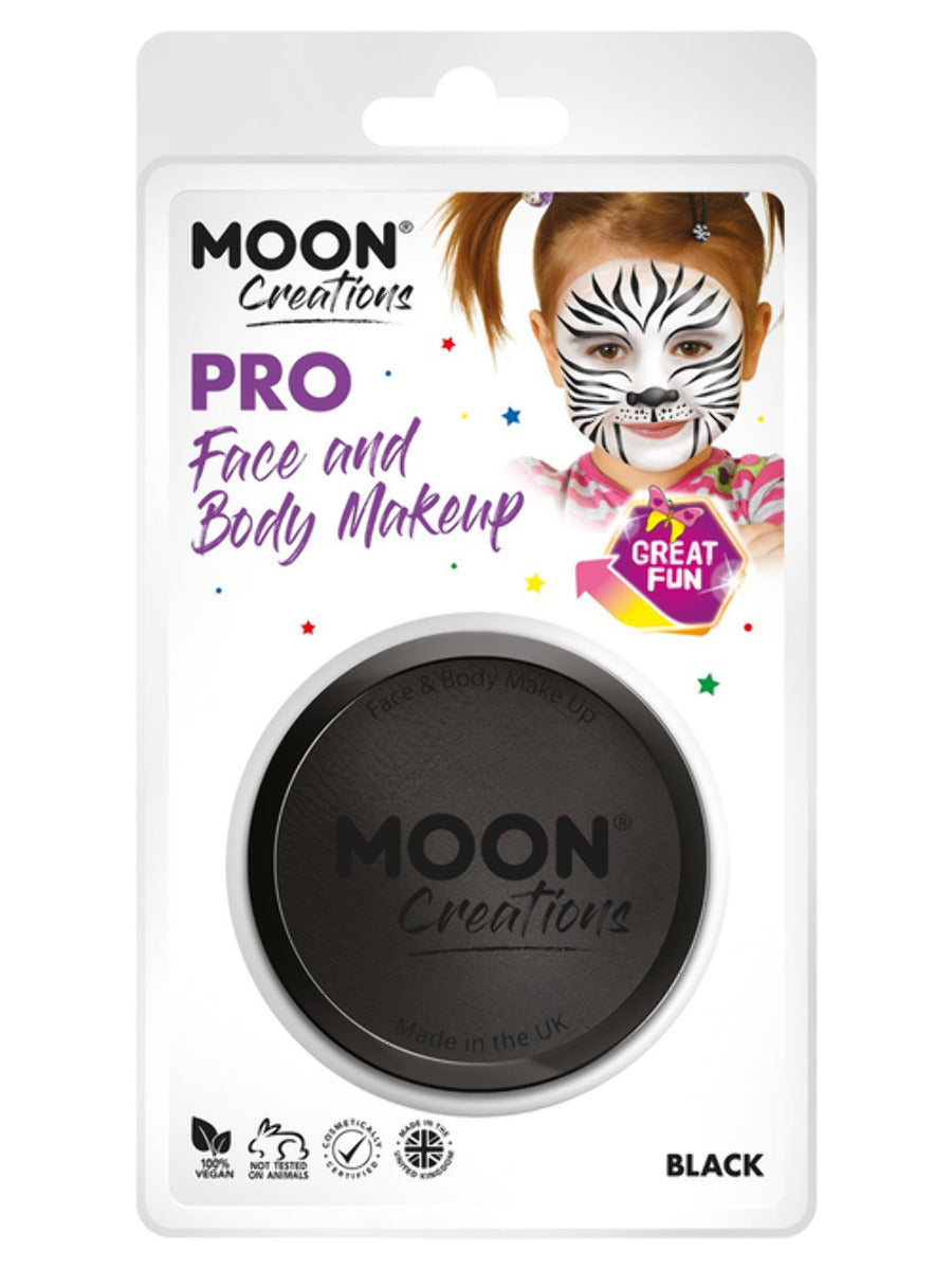 Moon Creations Pro Face Paint Cake Pot, Black - 1