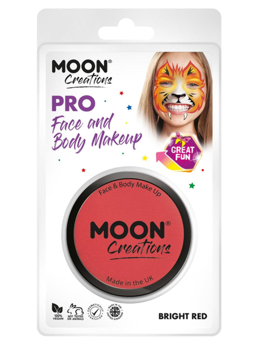 Moon Creations Pro Face Paint Cake Pot, Bright Red - 1