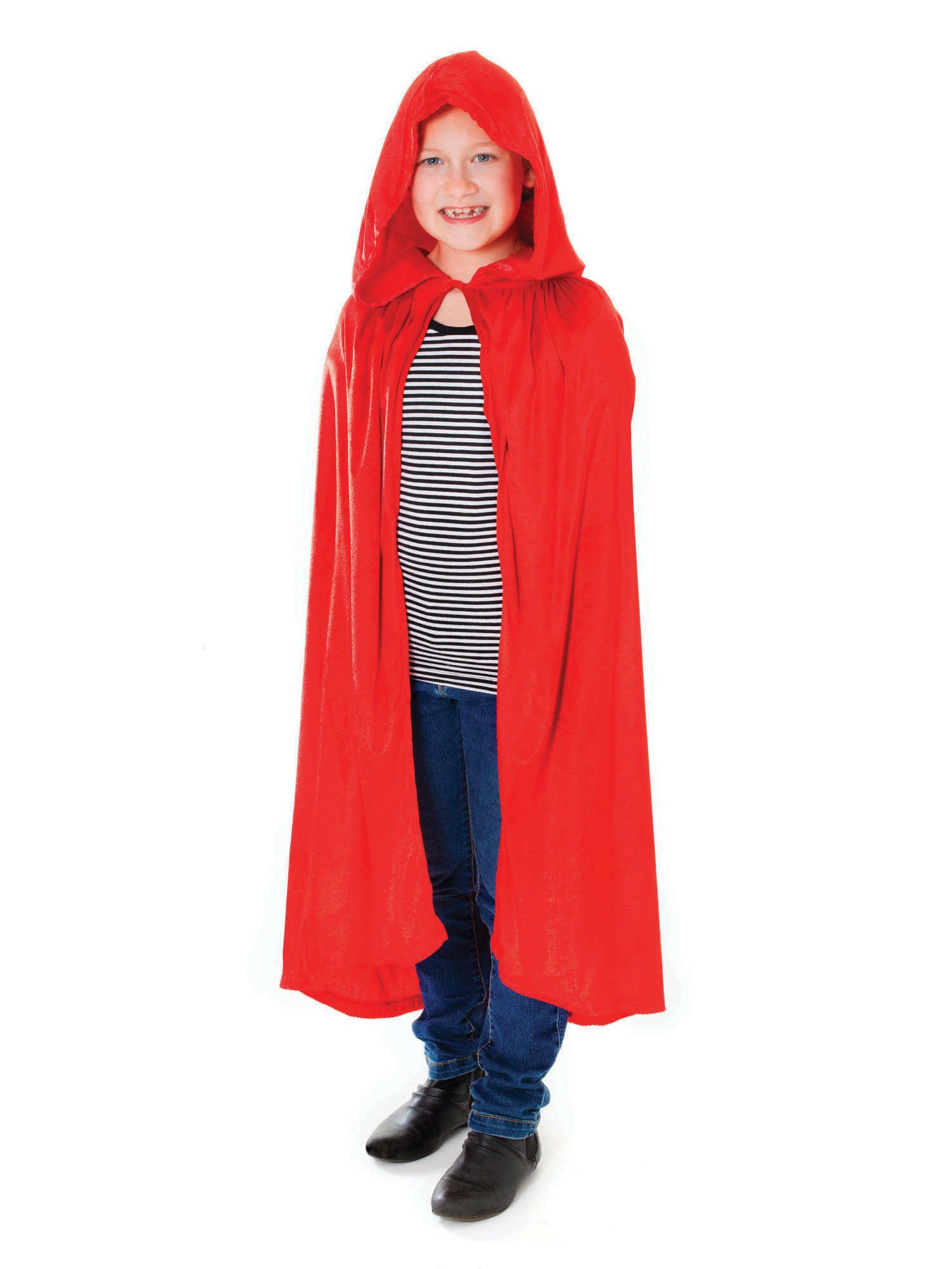 Velvet Red Hooded Cloak 88Cm
