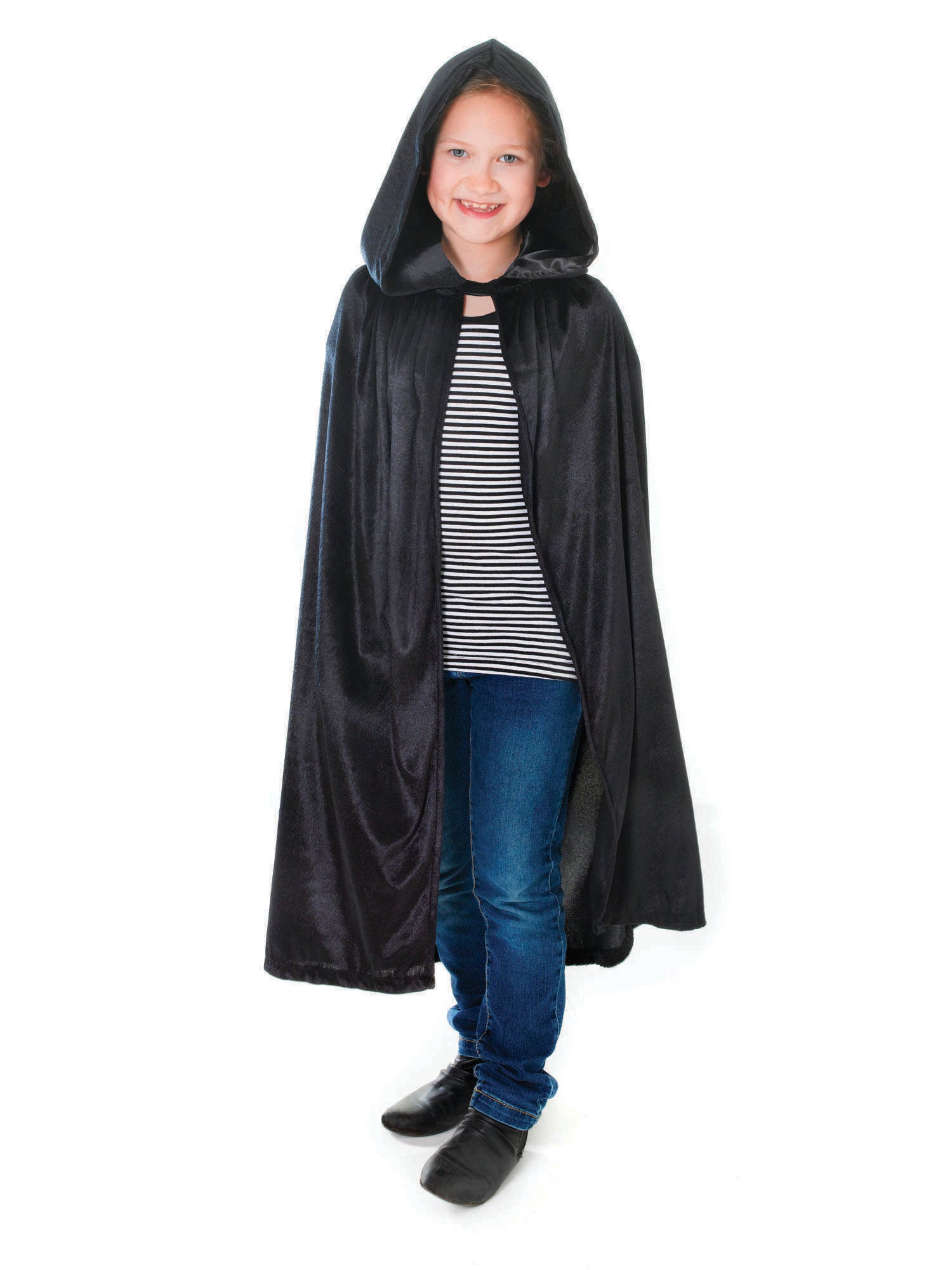 Velvet Black Hooded Cloak