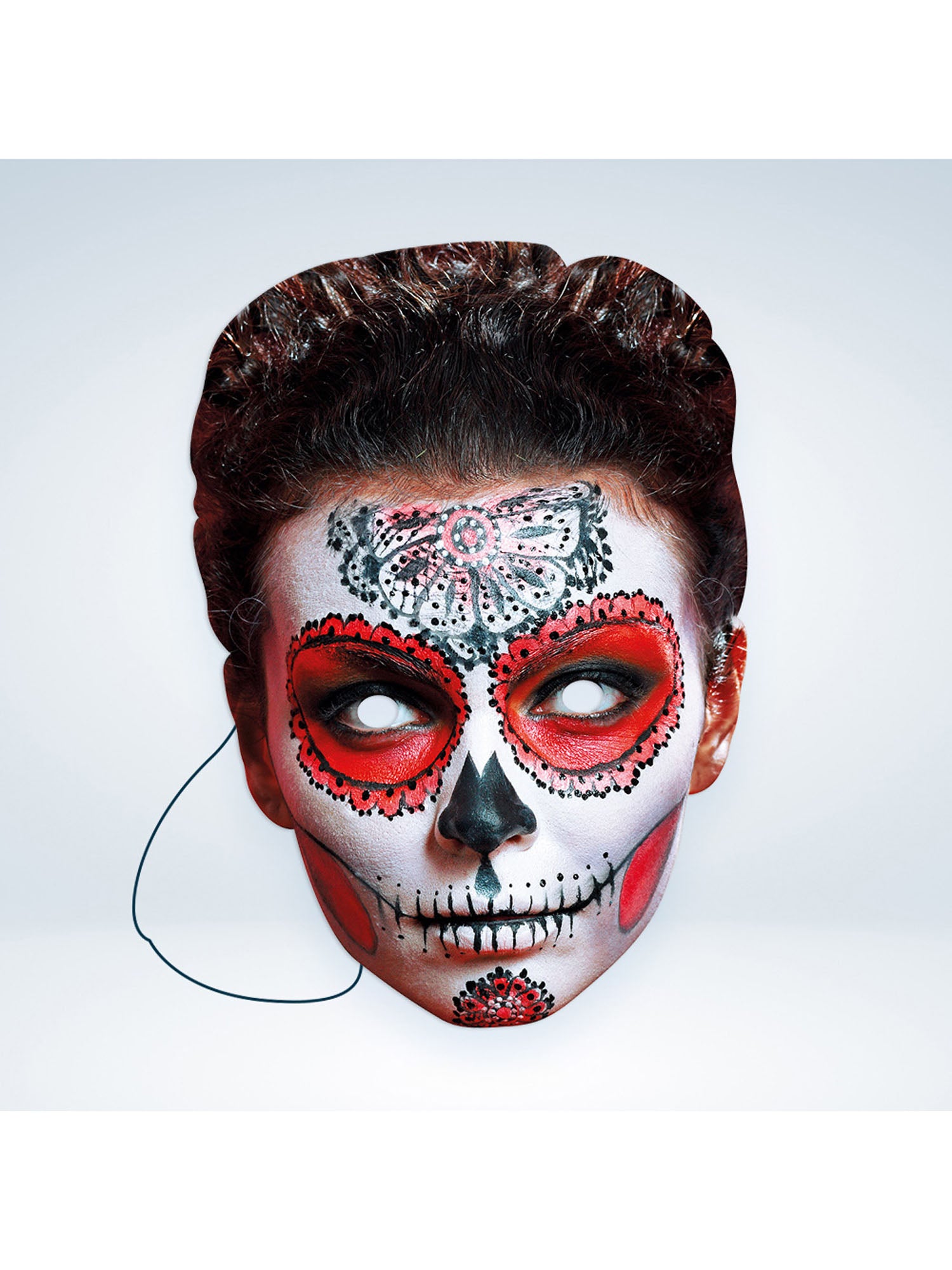 Day of the Dead Female Red Mask
