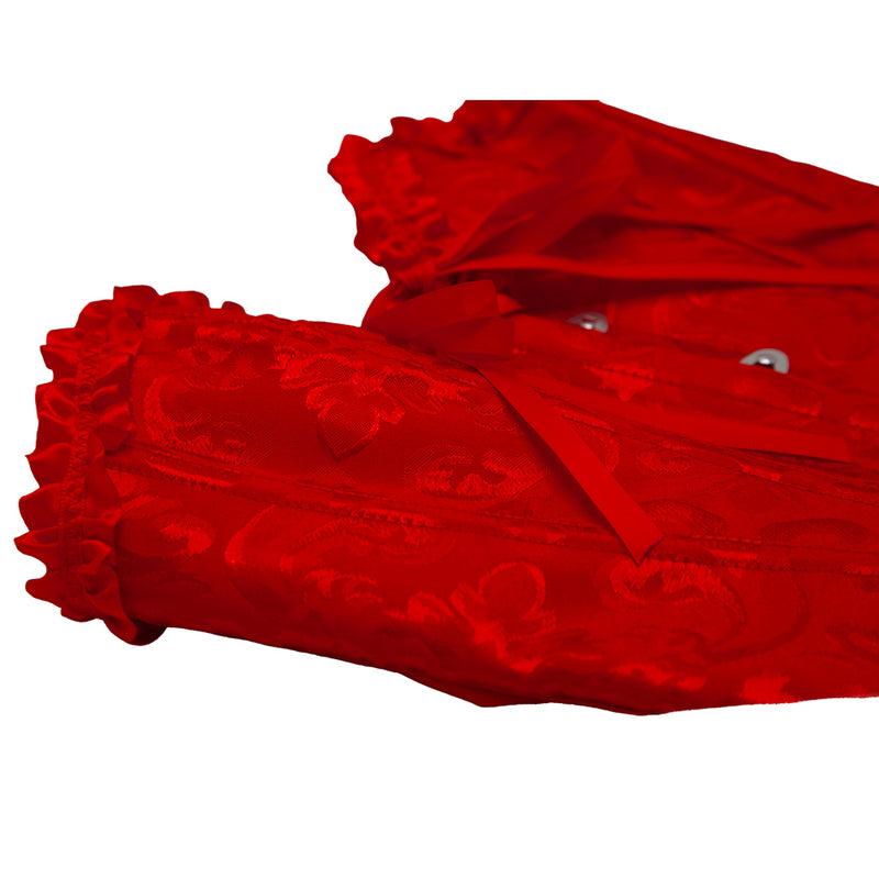 Deluxe Satin/Lace Corset - Red-4