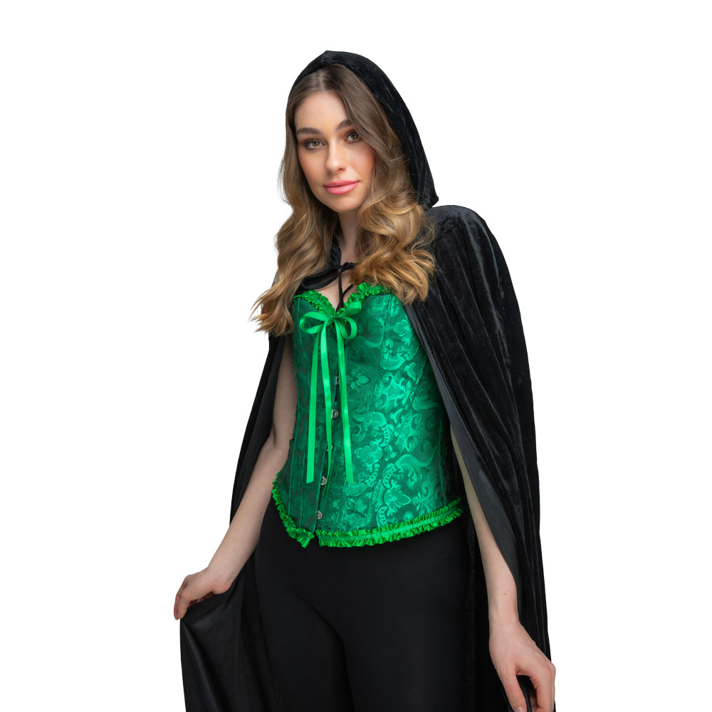 Deluxe Satin/Lace Corset - Green-2