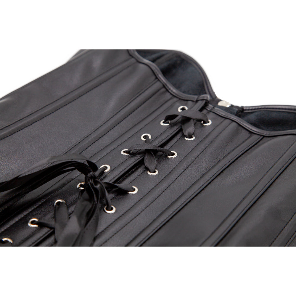 Faux Leather Corset - Black-3