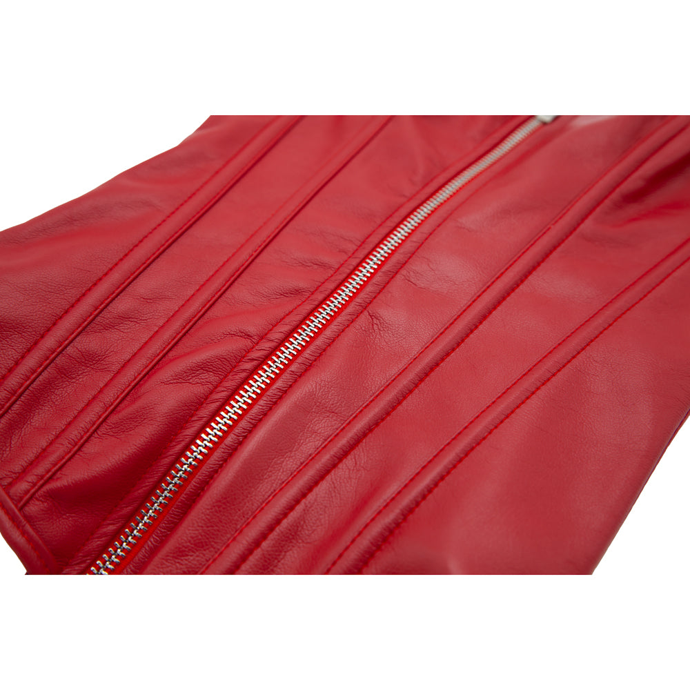 Faux Leather Corset - Red-5