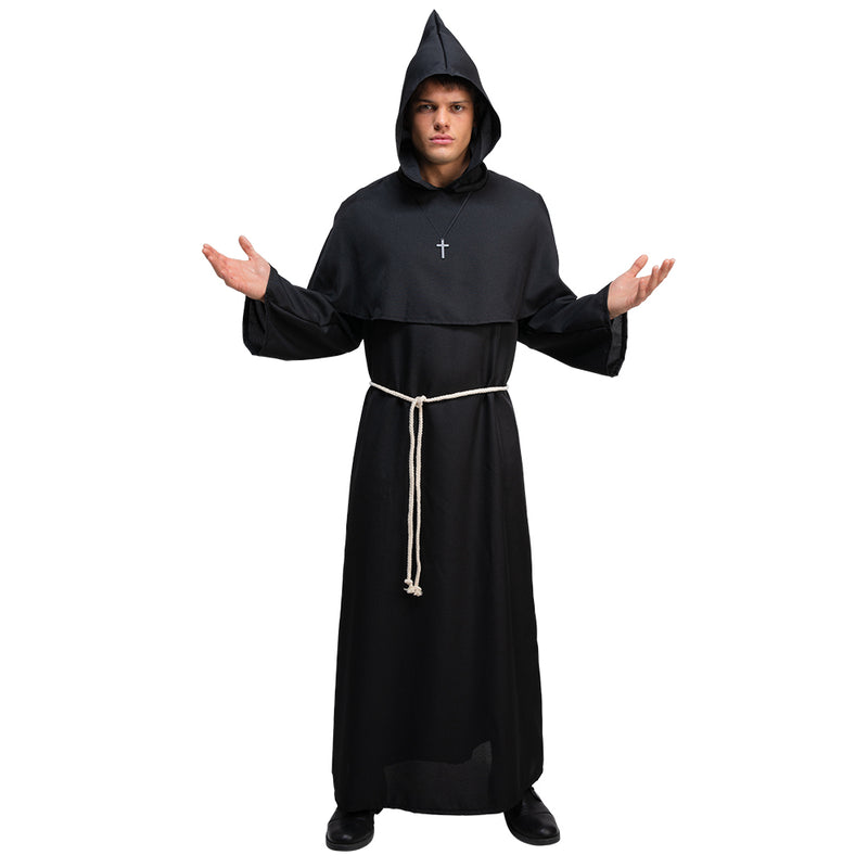 Medieval Monk Costume Black-1