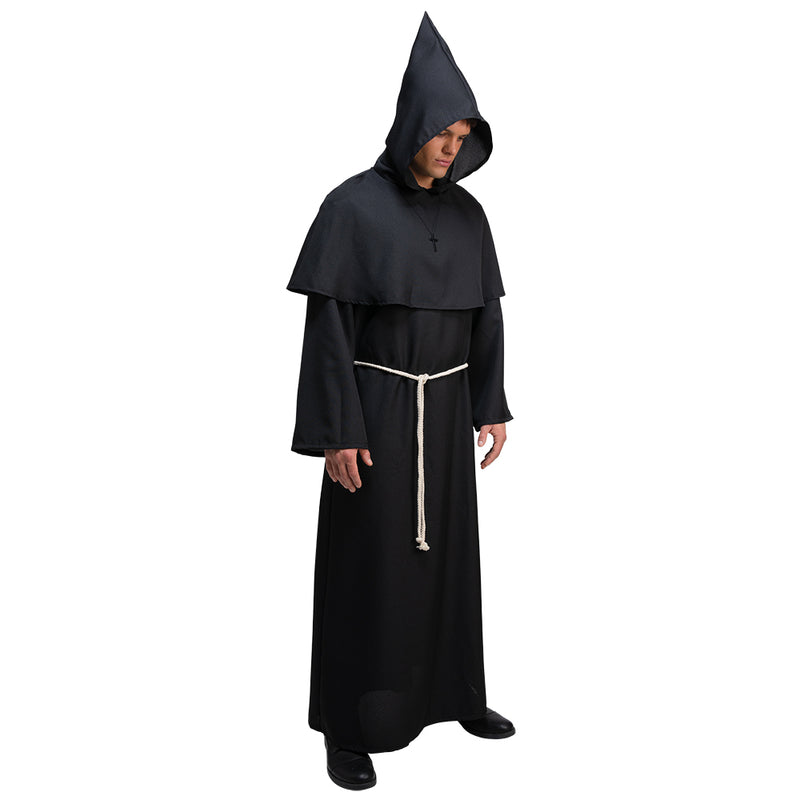 Medieval Monk Costume Black-3