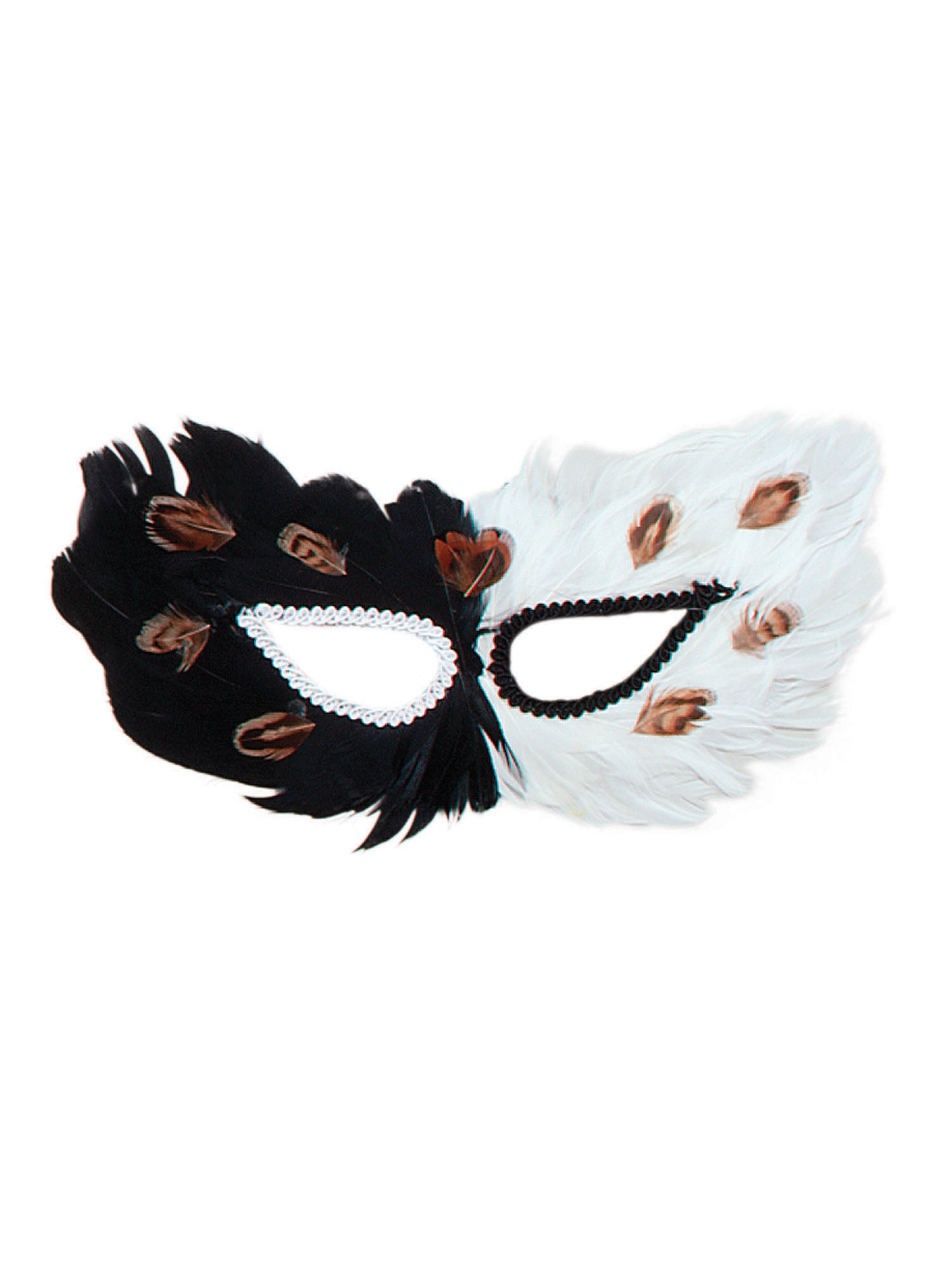 Feather Eye Mask. Black/White