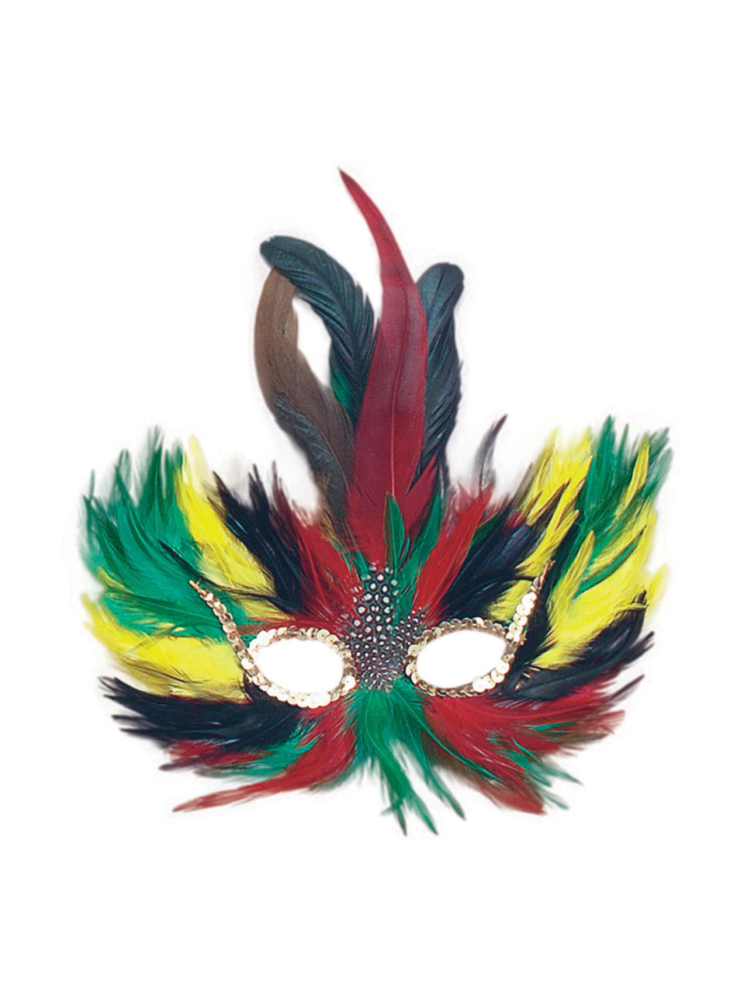 Feather Eye Mask Green/Red/Yellow