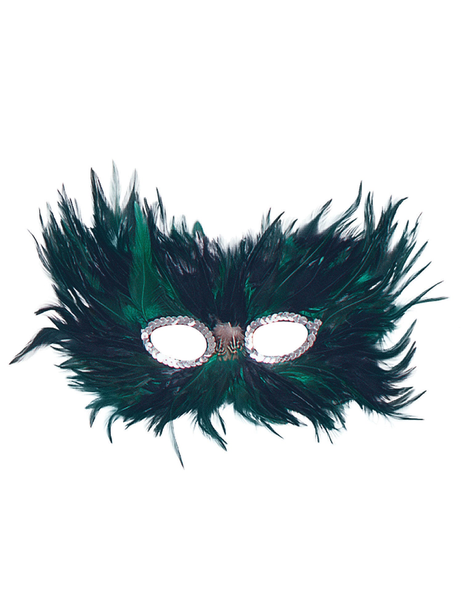 Green/Black Feather Eye Mask